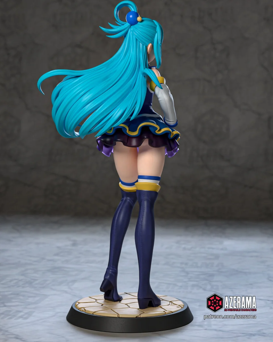 Aqua - KonoSuba | Fan Art | 3D Printed Resin Model Garage Kit | *Un-Painted* | Azerama 4