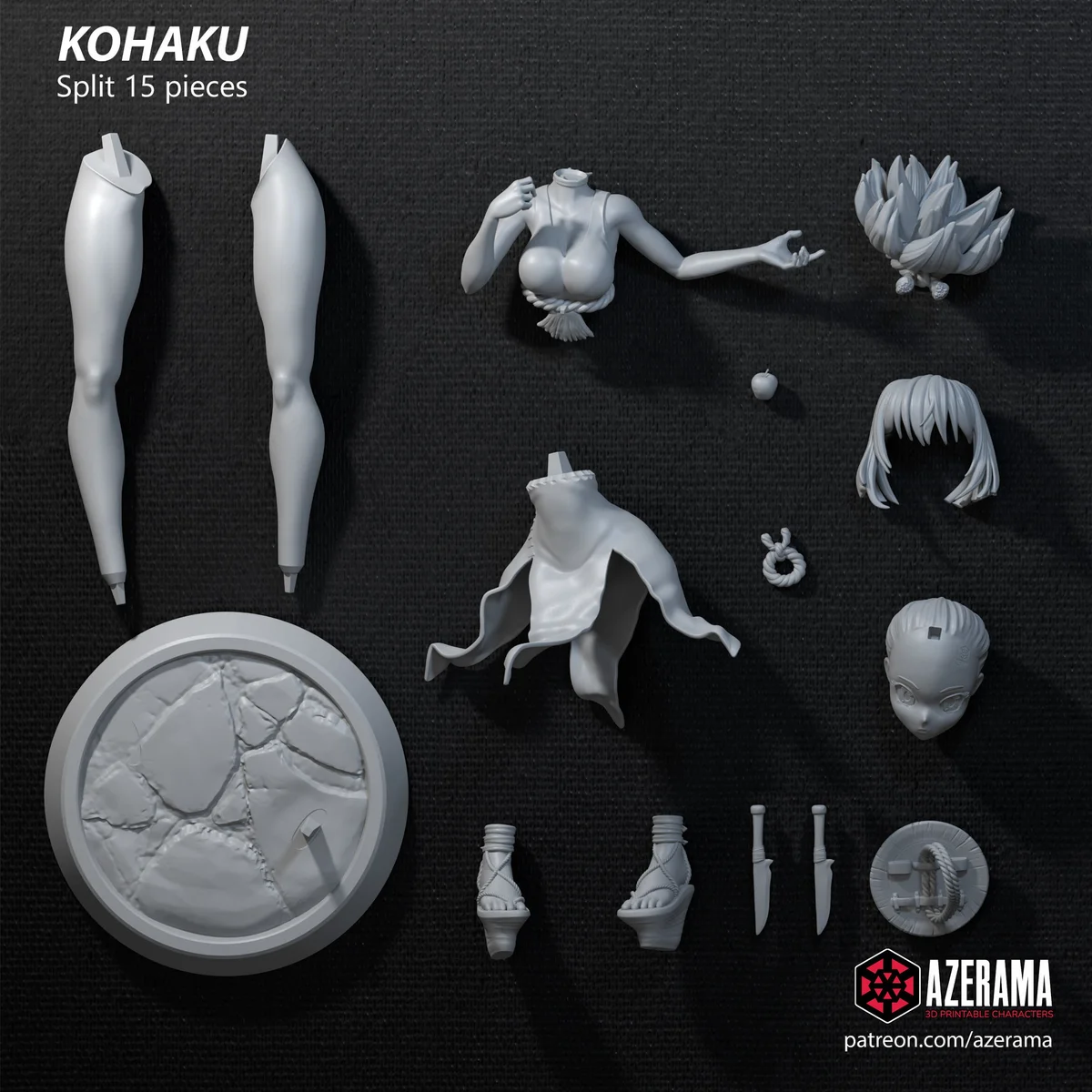 Kohaku | Fan Art | 3D Printed Resin Model Garage Kit | *Un-Painted* | Azerama 7