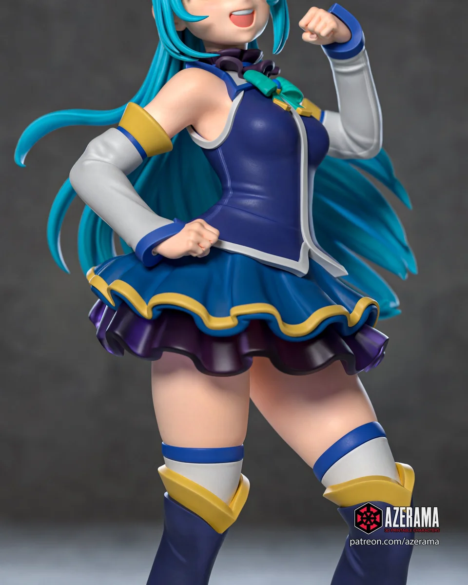 Aqua - KonoSuba | Fan Art | 3D Printed Resin Model Garage Kit | *Un-Painted* | Azerama 3