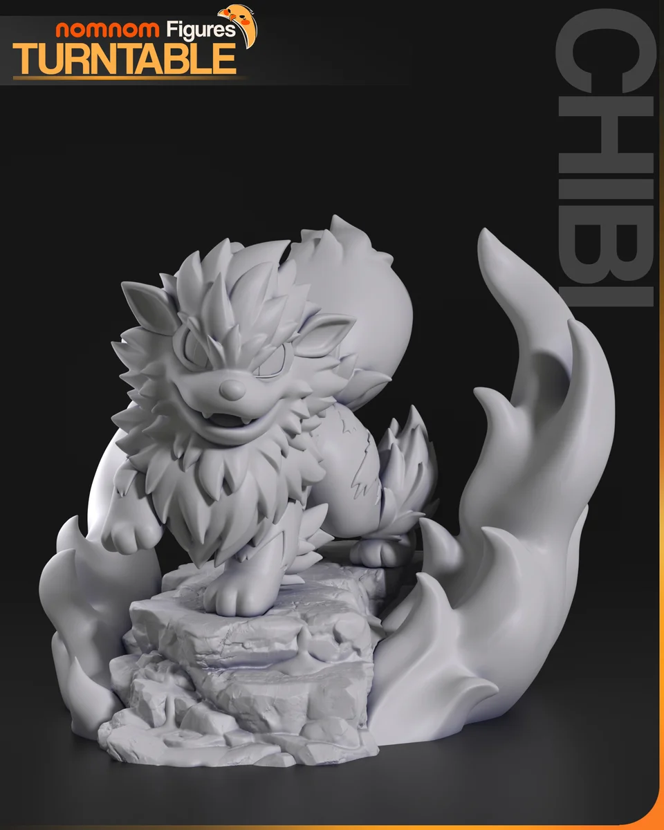 Chibi Arcanine | Fan Art | 3D Printed Resin Model Garage Kit | *Un-Painted* | Nomnom 6