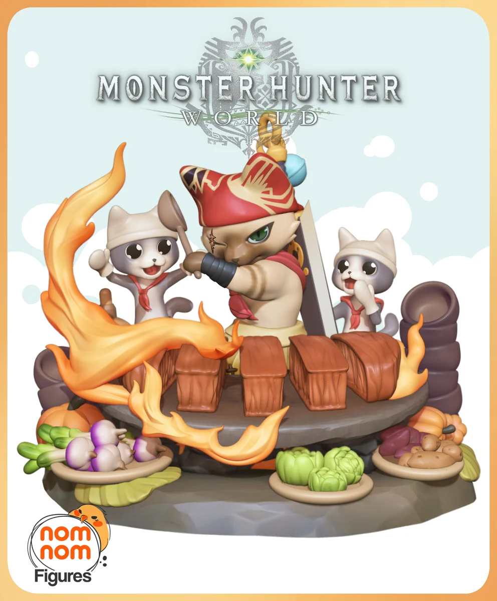 Chibi Meowscular Chef | Fan Art | 3D Printed Resin Model Garage Kit | *Un-Painted* | Nomnom