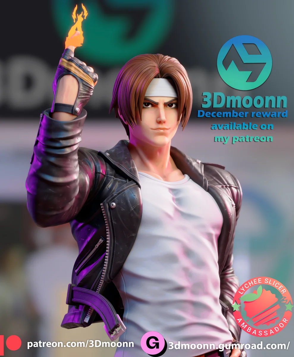 Kyo Kusanagi | Fan Art | 3D Printed Resin Model Garage Kit | *Un-Painted* | 3DMoonn