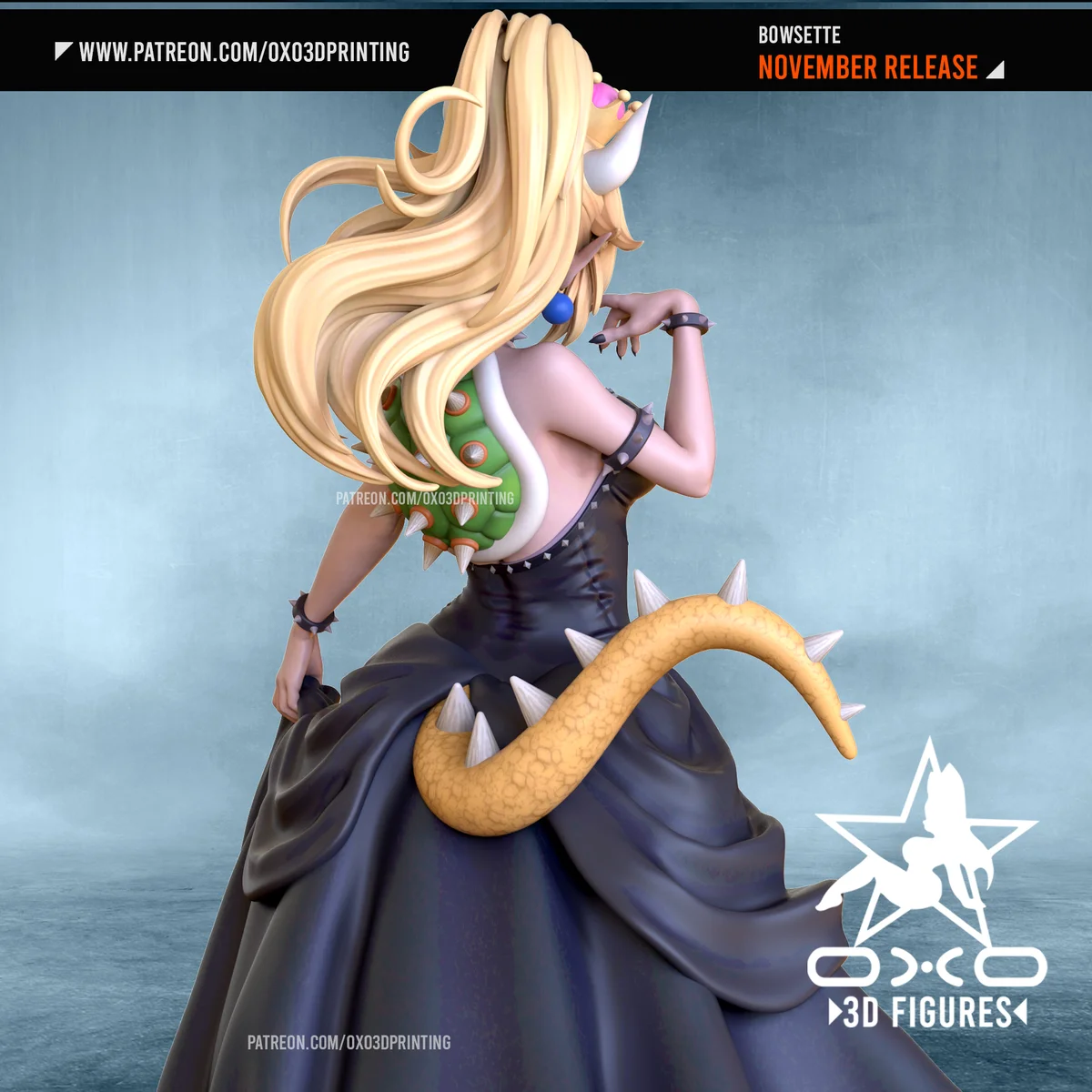 Bowsette | Fan Art | 3D Printed Resin Model Garage Kit | *Un-Painted* | OXO3D 4