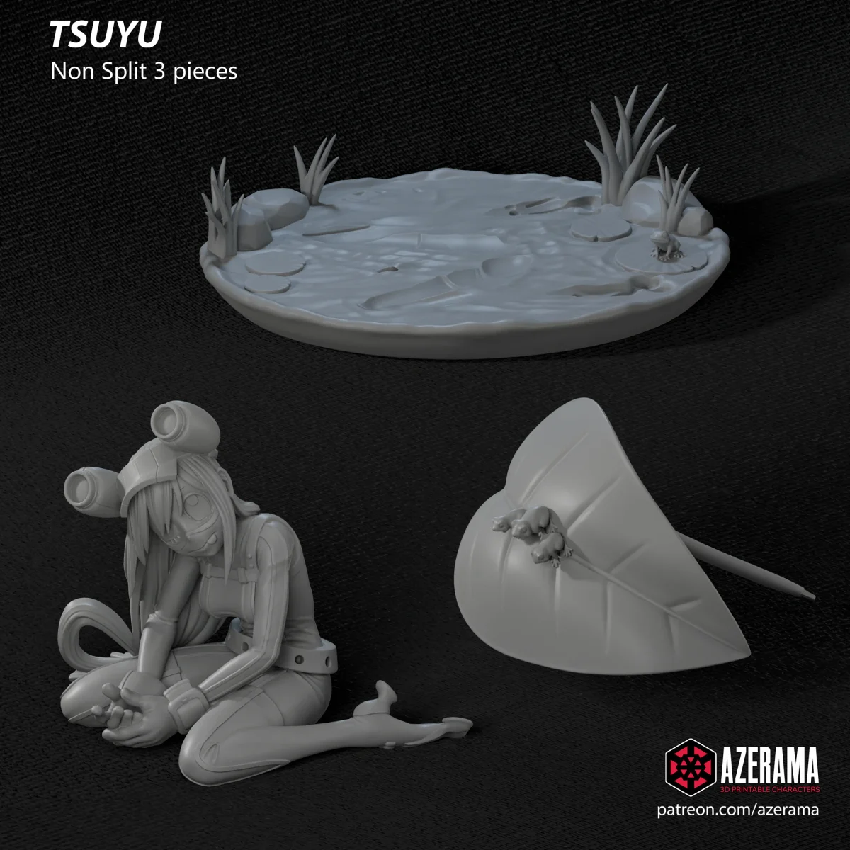 Tsuyu | Fan Art | 3D Printed Resin Model Garage Kit | *Un-Painted* | Azerama 3