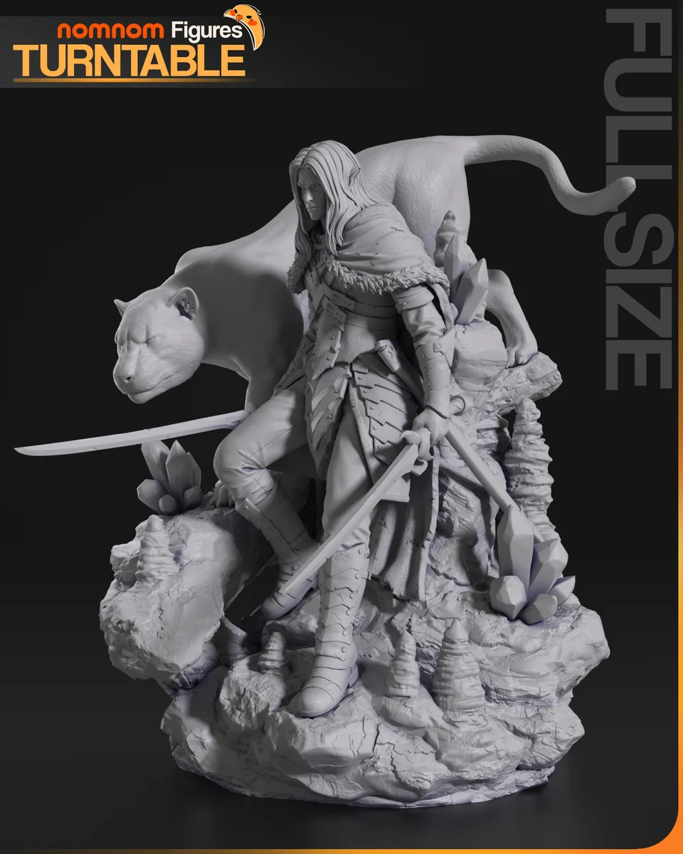 Drizzt Do'Urden | Fan Art | 3D Printed Resin Model Garage Kit | *Un-Painted* | Nomnom 5