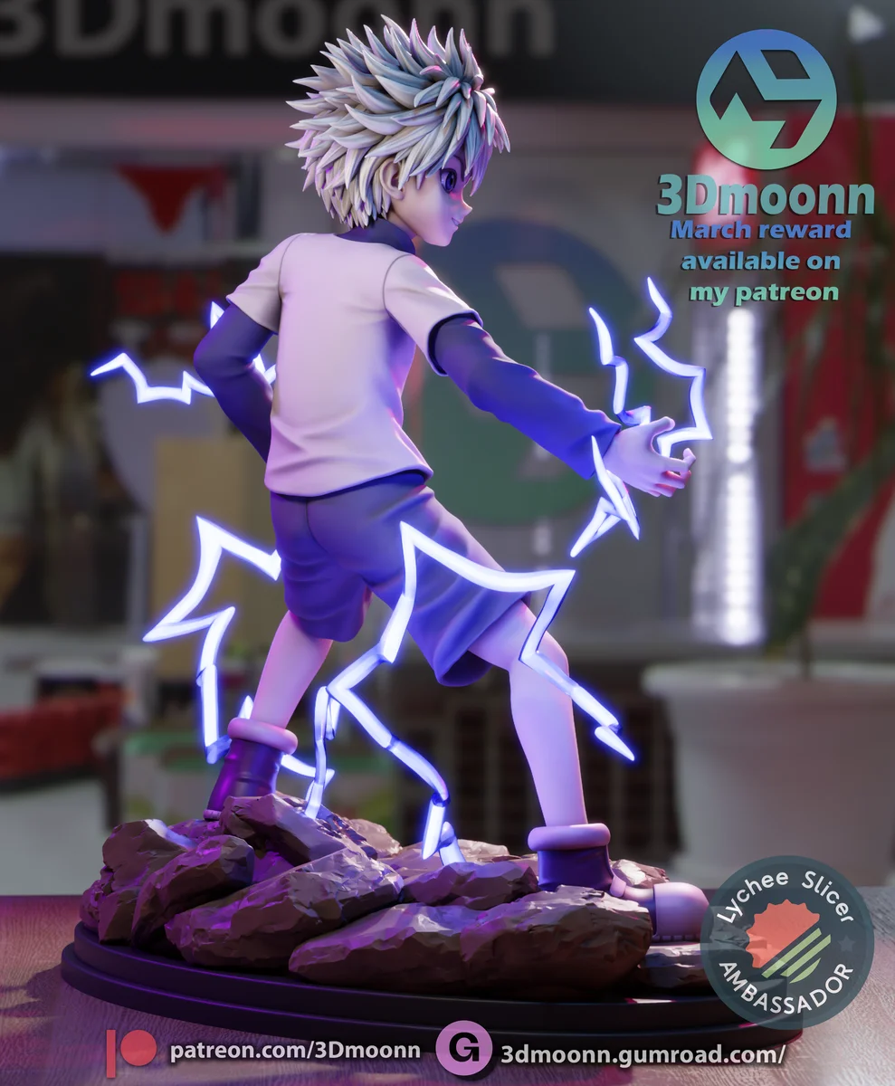 Killua | Fan Art | 3D Printed Resin Model Garage Kit | *Un-Painted* | 3DMoonn 4