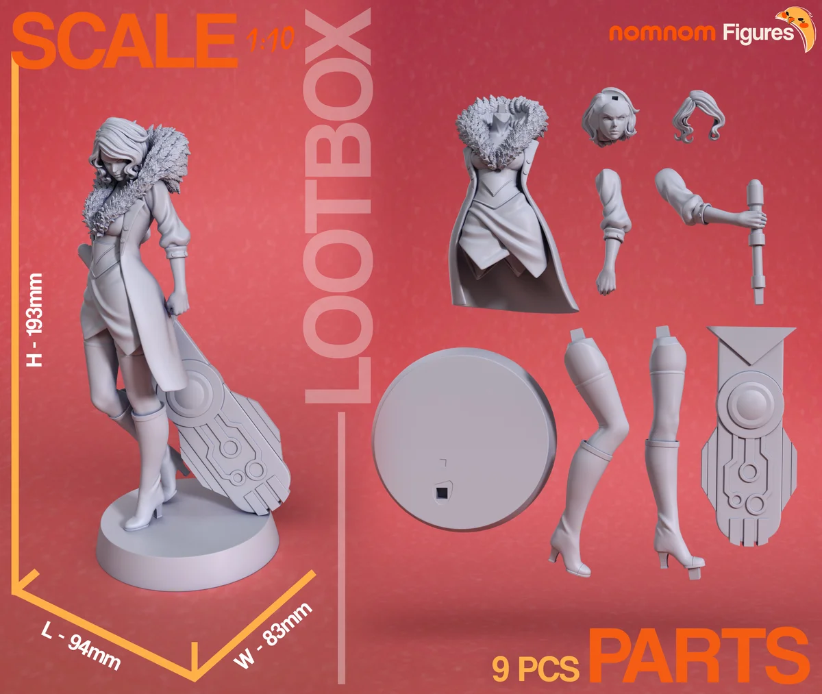 Red - Transistor | Fan Art | 3D Printed Resin Model Garage Kit | *Un-Painted* | Nomnom 3