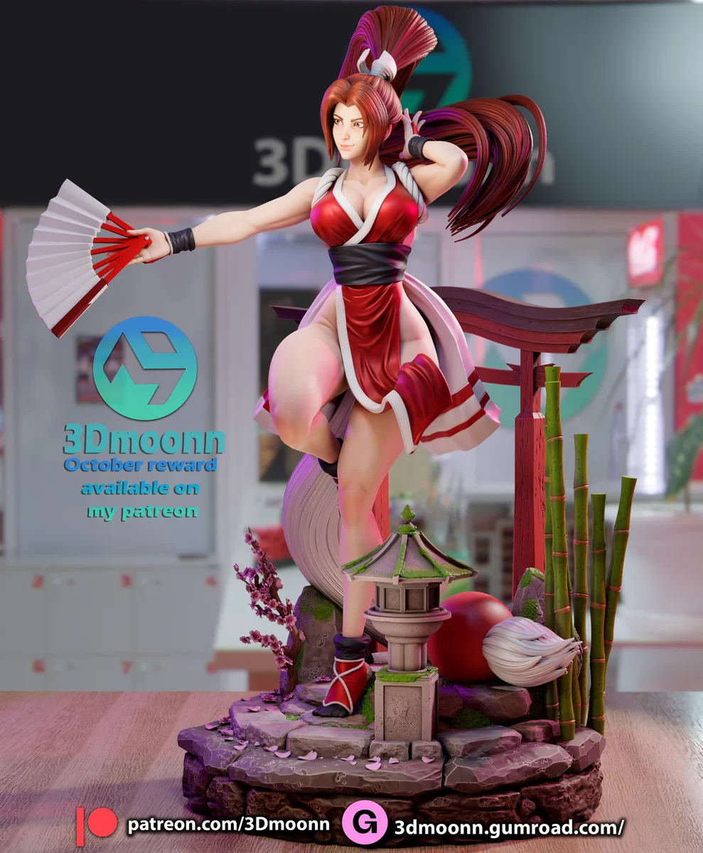 Mai Shiranui | Fan Art | 3D Printed Resin Model Garage Kit | *Un-Painted* | 3DMoonn 3