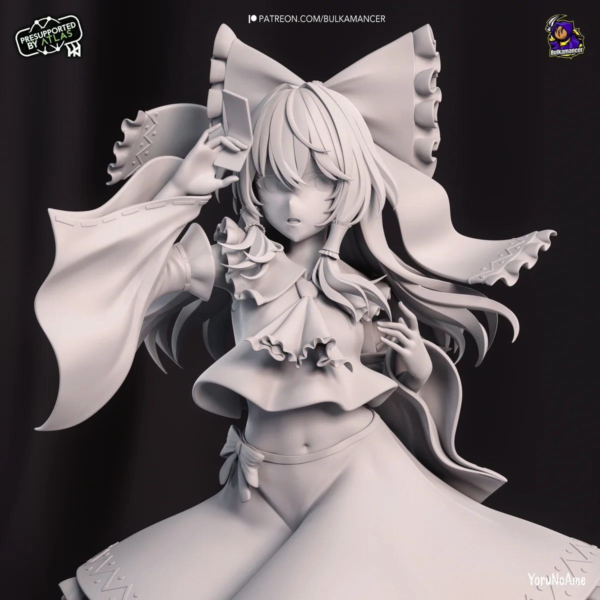 Reimu Hakurei | Fan Art | 3D Printed Resin Model Garage Kit | *Un-Painted* | Bulkamancer 7