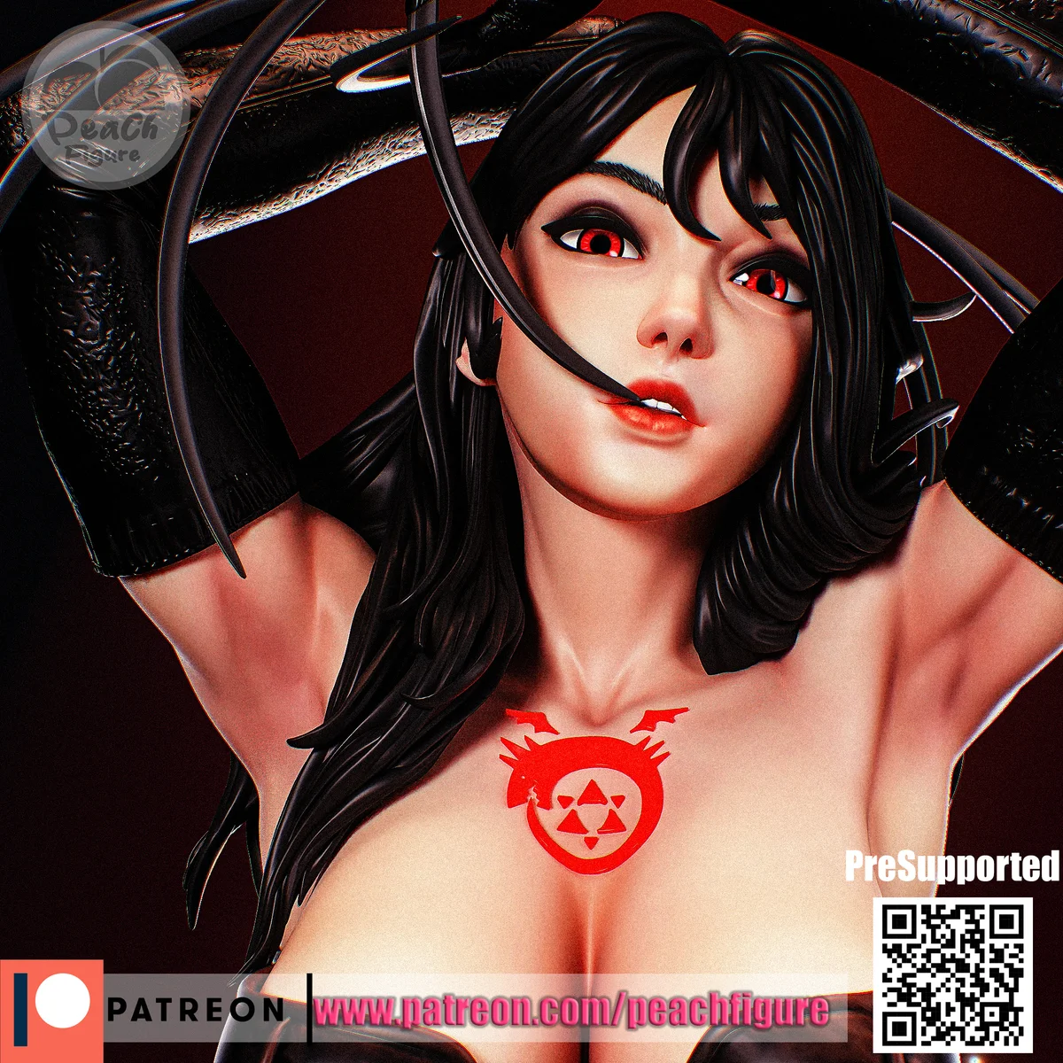 Lust | Fan Art | 3D Printed Resin Model Garage Kit | *Un-Painted* | Peach Figure