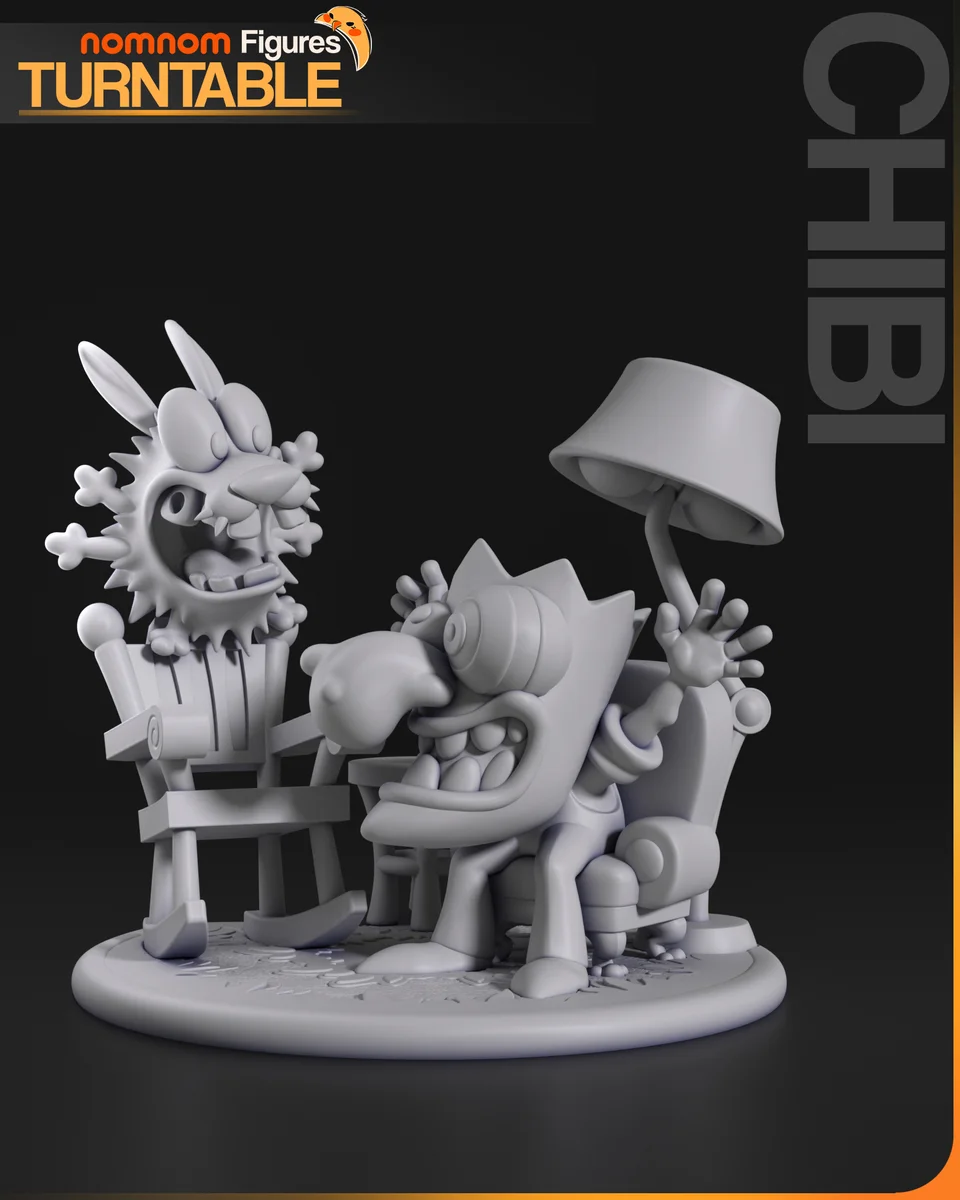 Chibi Courage the Cowardly Dog | Fan Art | 3D Printed Resin Model Garage Kit | *Un-Painted* | Nomnom 4