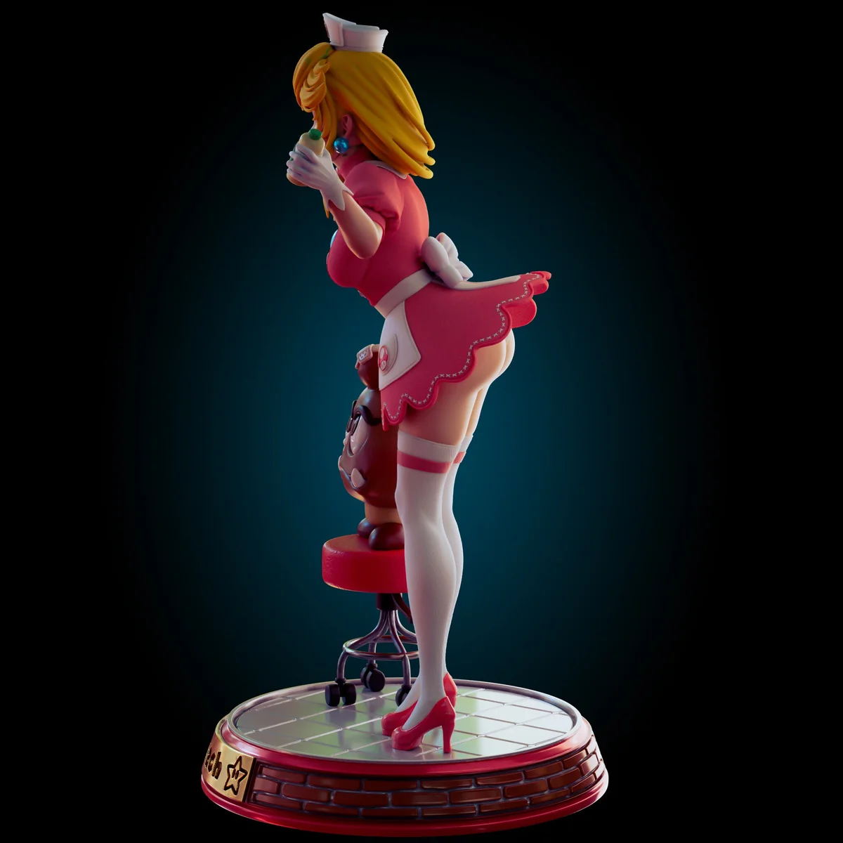 Peachy Nurse | Fan Art | 3D Printed Resin Model Garage Kit | *Un-Painted* | Officer Rhu 3