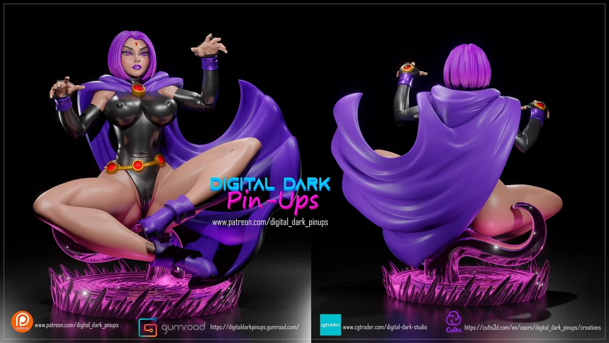 Raven | Fan Art | 3D Printed Resin Model Garage Kit | *Un-Painted* | Digital Dark 3
