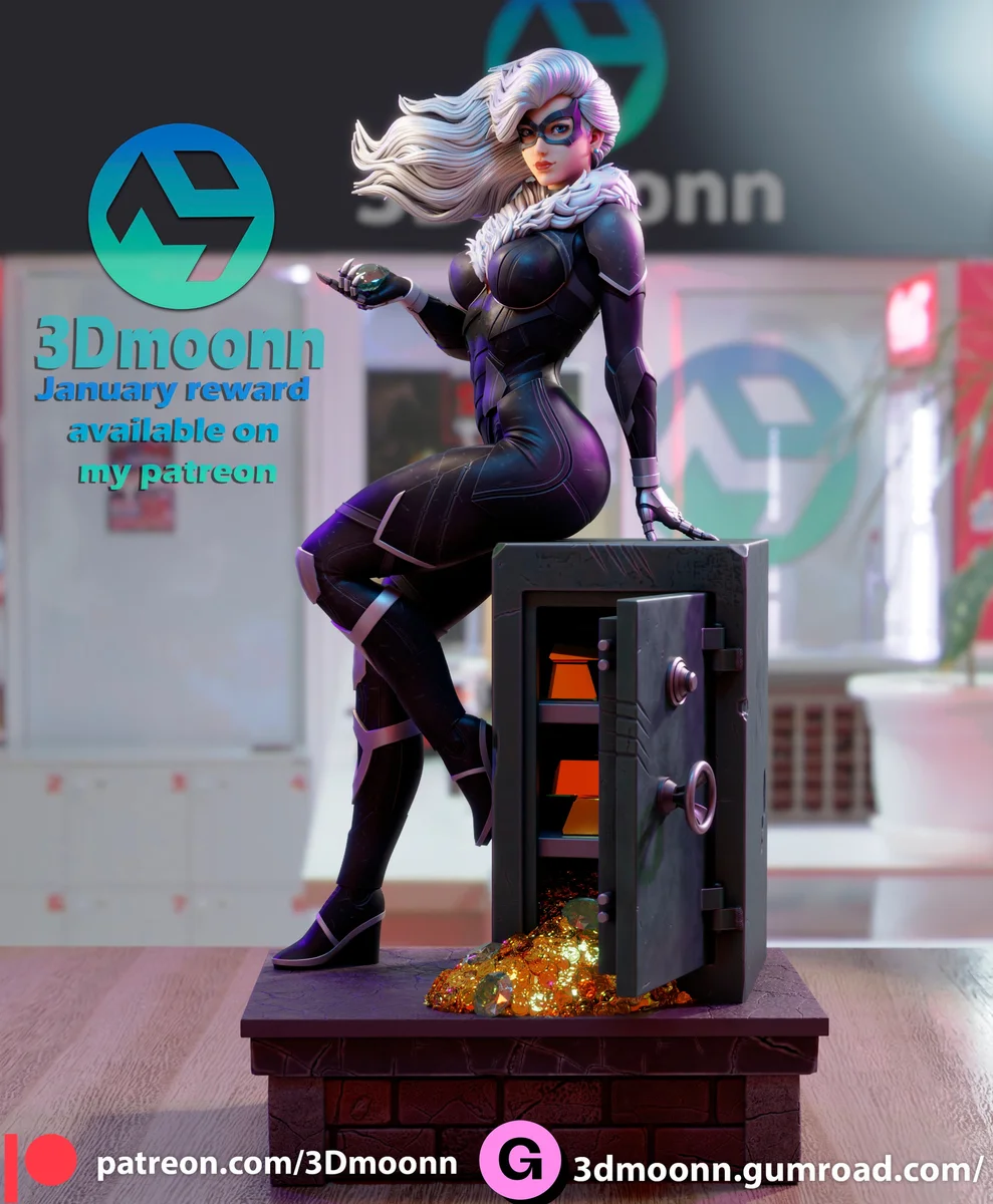 Black Kitty | Fan Art | 3D Printed Resin Model Garage Kit | *Un-Painted* | 3DMoonn 6