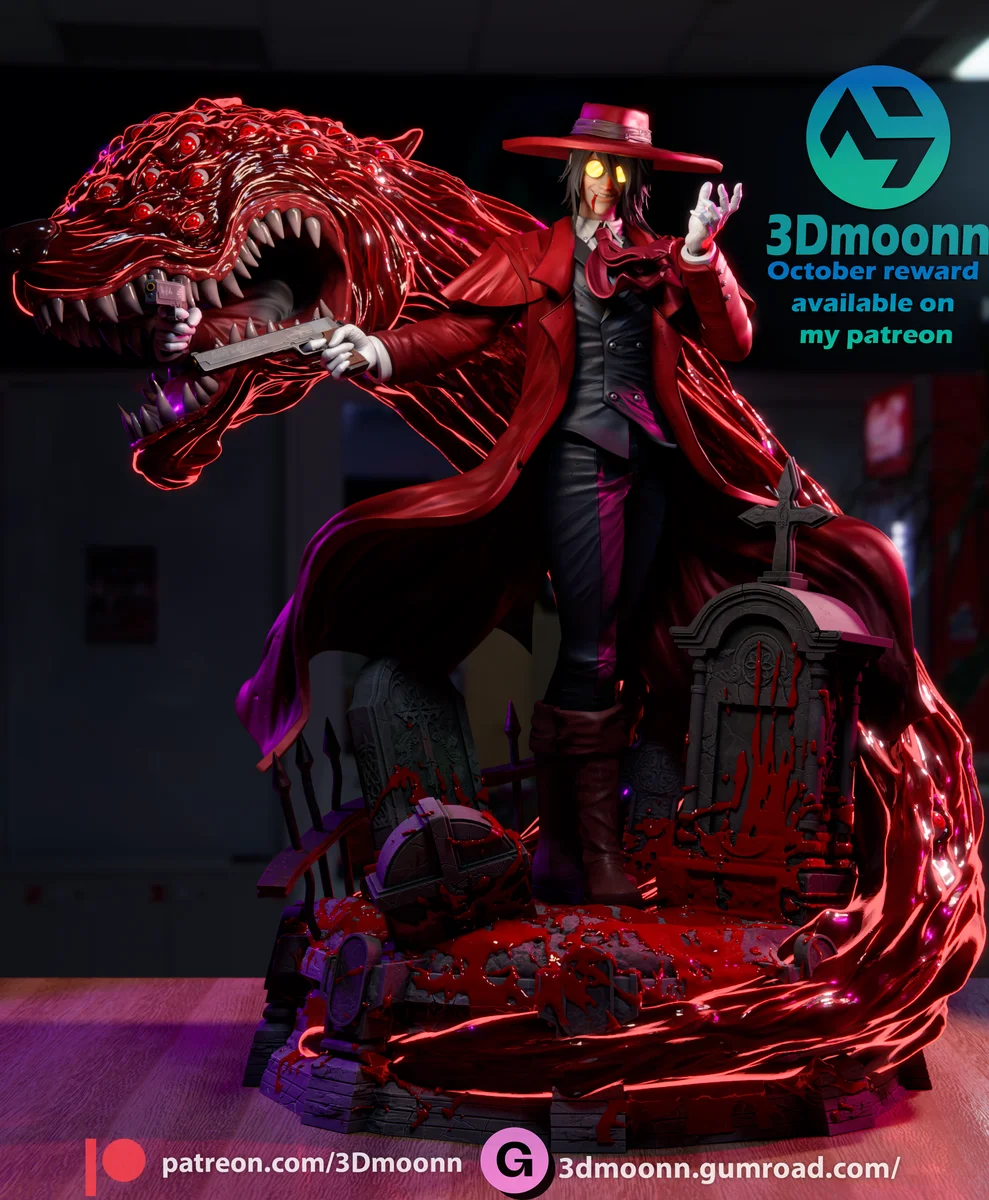 Alucard | Fan Art | 3D Printed Resin Model Garage Kit | *Un-Painted* | 3DMoonn