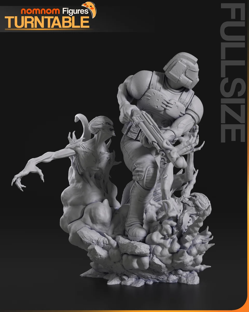 Doom Guy | Fan Art | 3D Printed Resin Model Garage Kit | *Un-Painted* | Nomnom 6