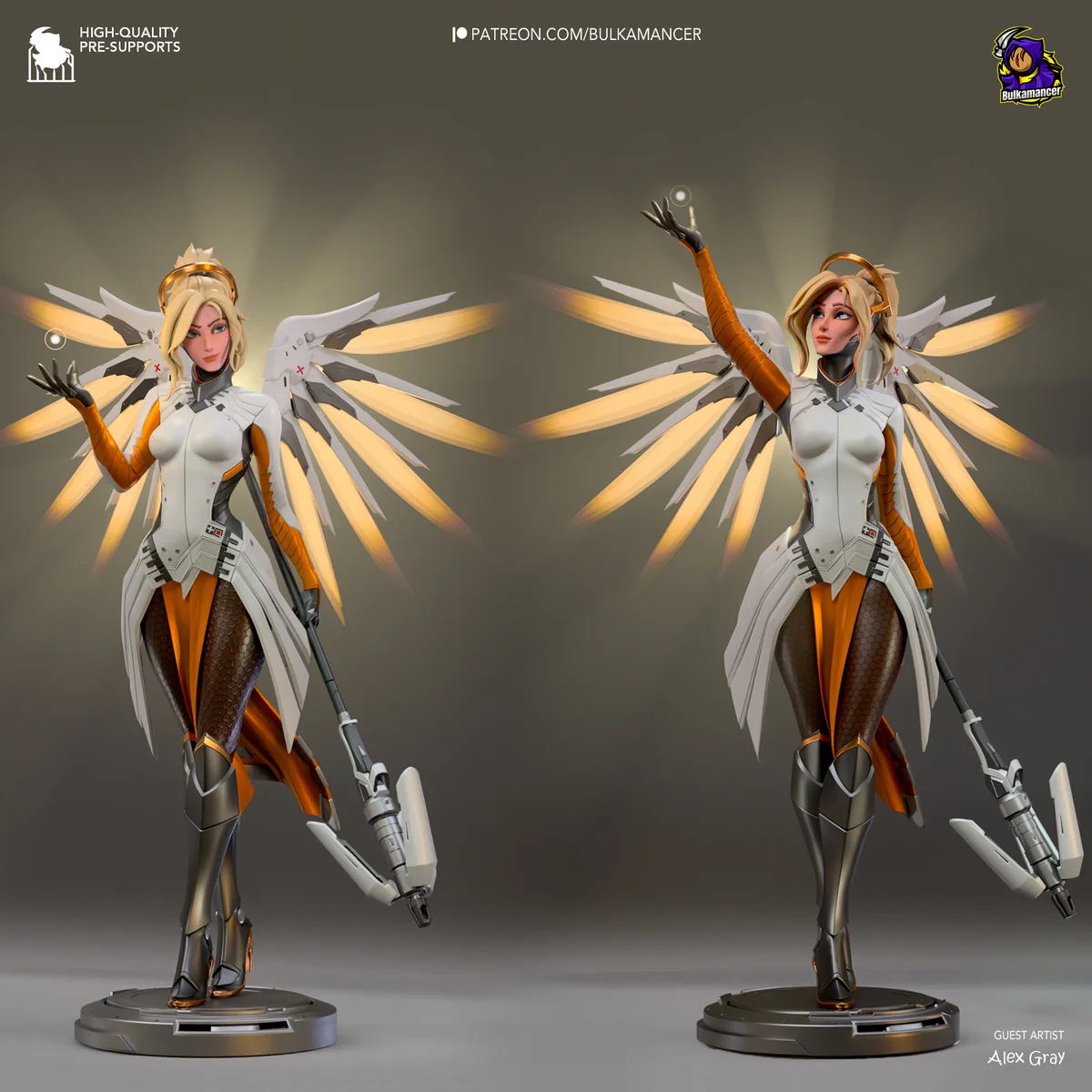 Mercy | Fan Art | 3D Printed Resin Model Garage Kit | *Un-Painted* | Bulkamancer 3