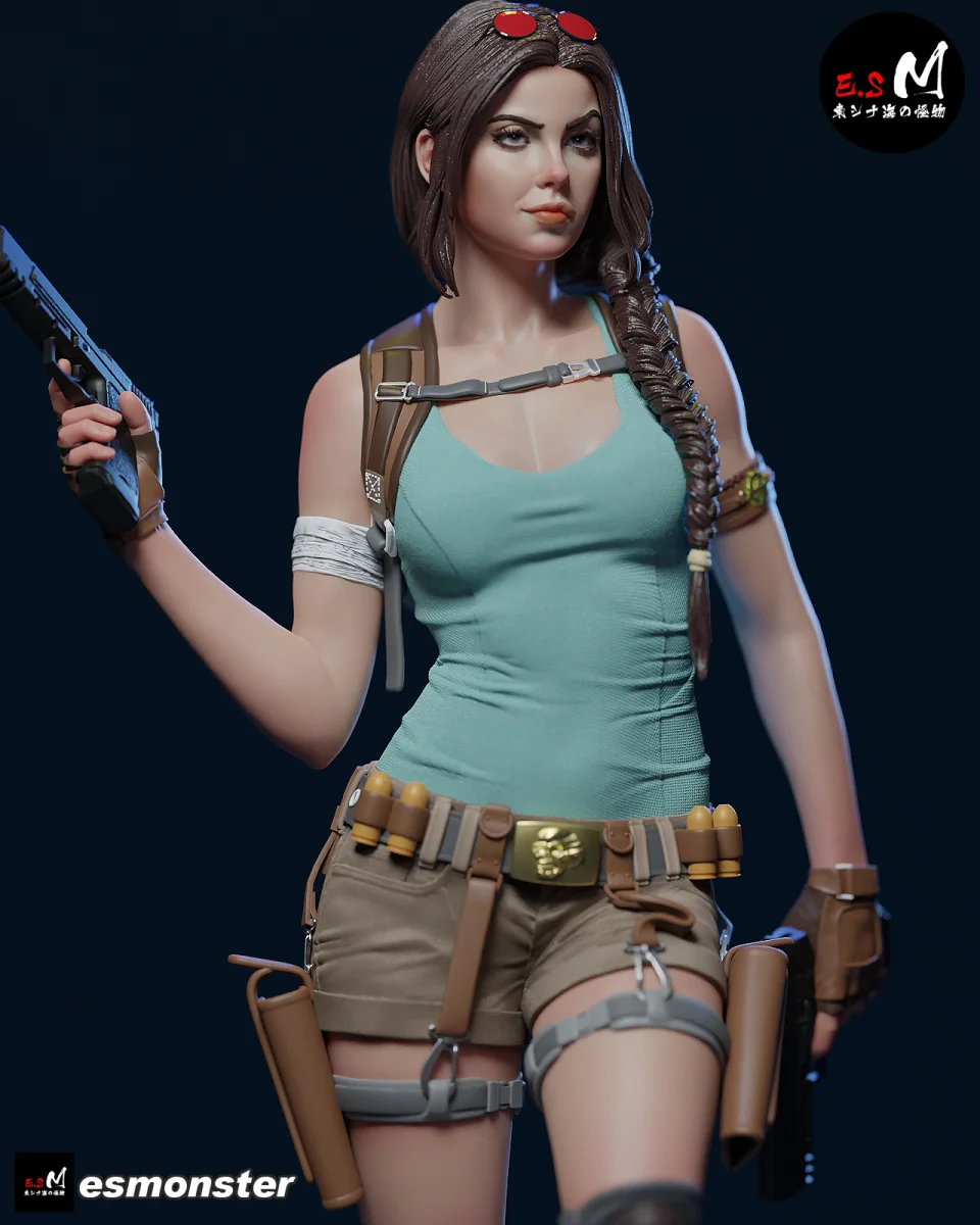 Lara Treasure Hunter | Fan Art | 3D Printed Resin Model Garage Kit | *Un-Painted* | ES Monster