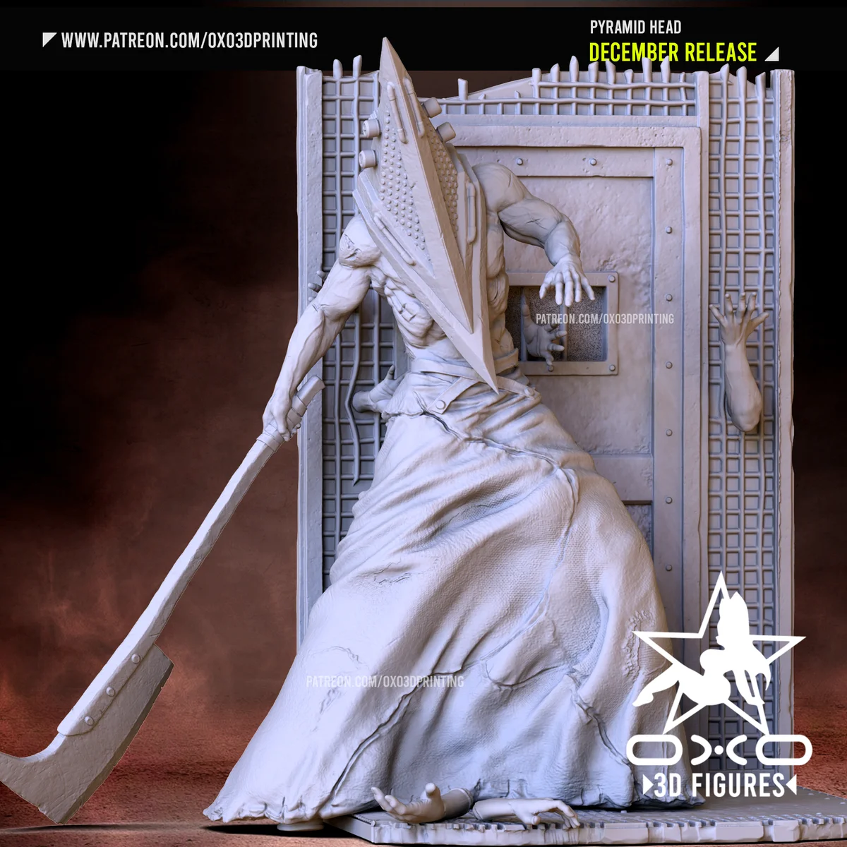 Pyramid Head | Fan Art | 3D Printed Resin Model Garage Kit | *Un-Painted* | OXO3D 4