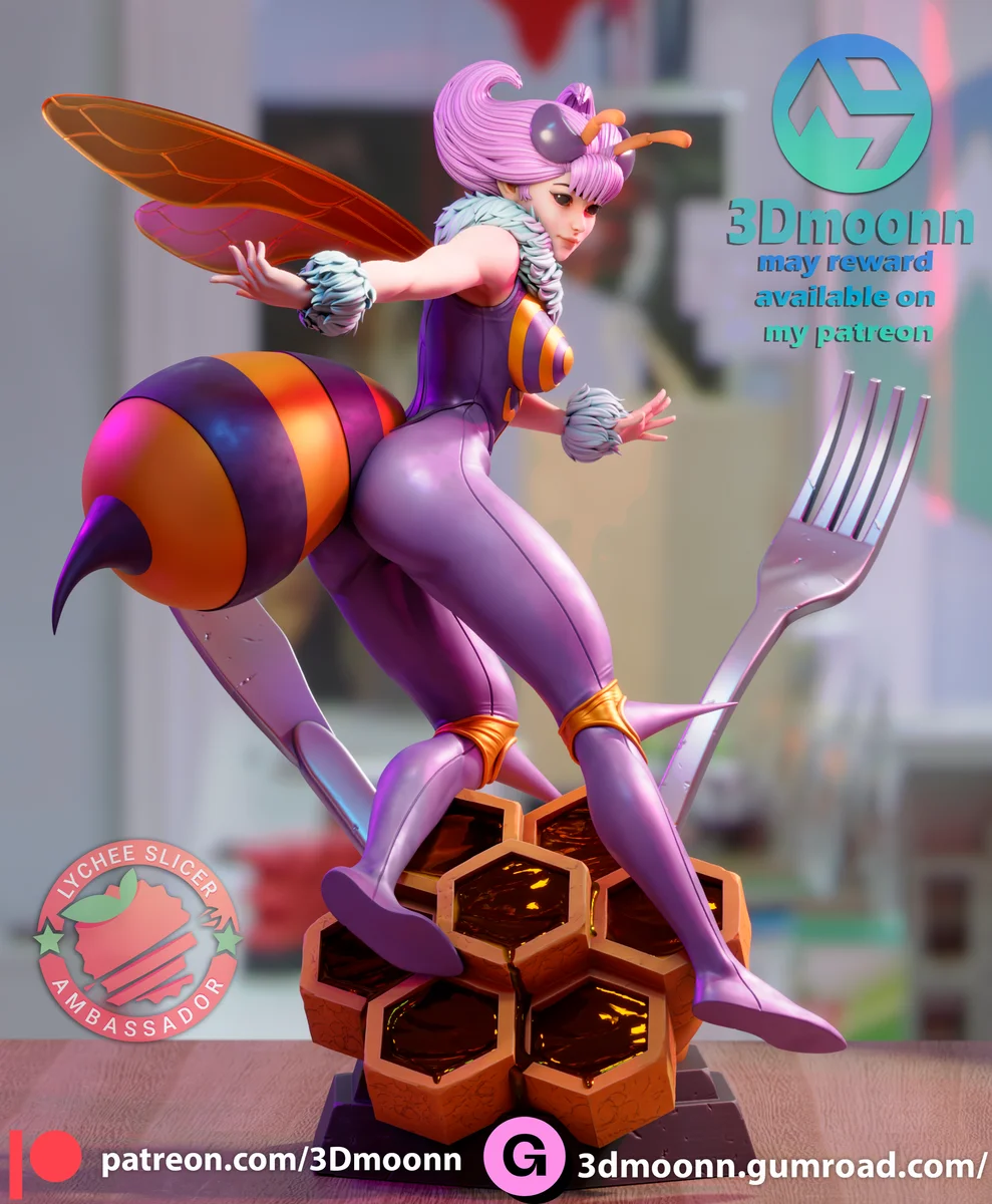 Q-Bee | Fan Art | 3D Printed Resin Model Garage Kit | *Un-Painted* | 3DMoonn 7