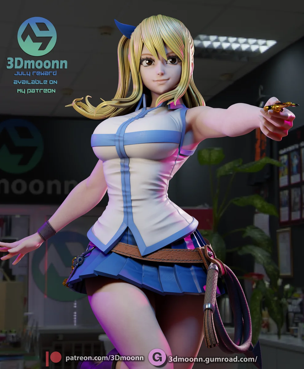 Lucy | Fan Art | 3D Printed Resin Model Garage Kit | *Un-Painted* | 3DMoonn