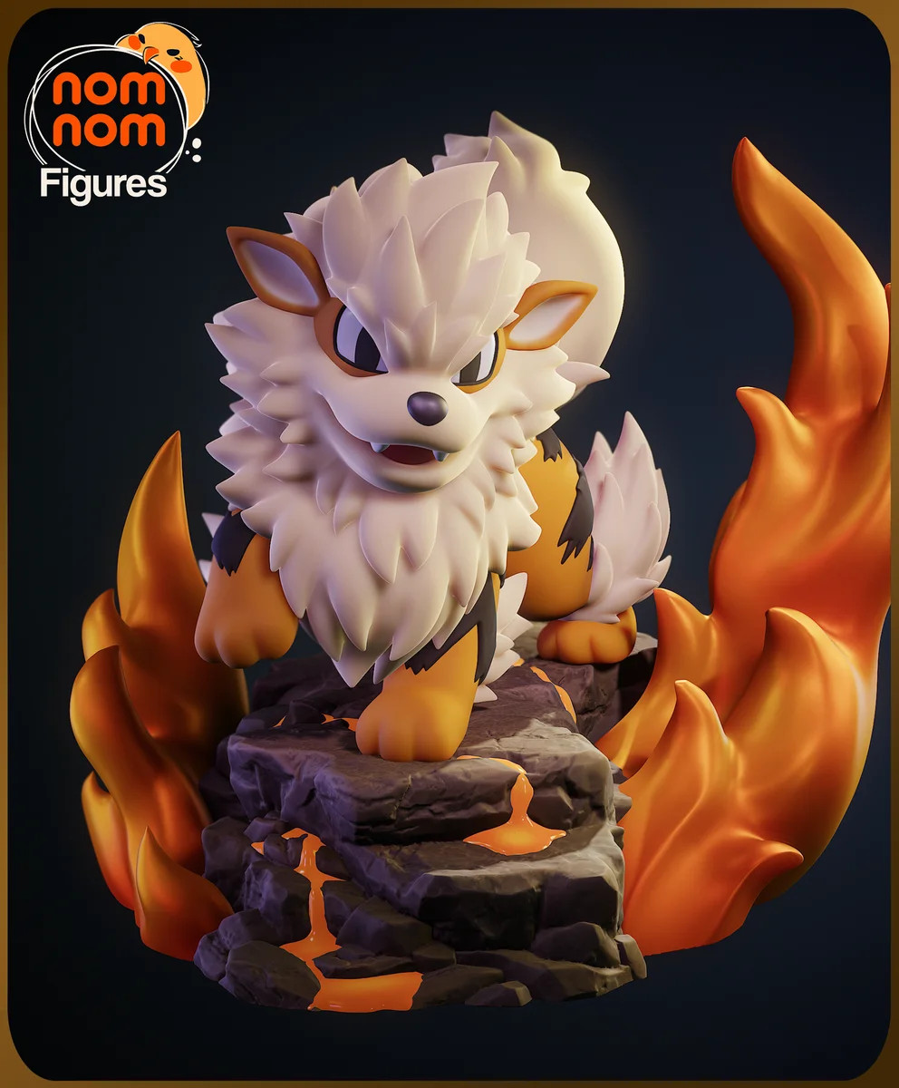 Chibi Arcanine | Fan Art | 3D Printed Resin Model Garage Kit | *Un-Painted* | Nomnom