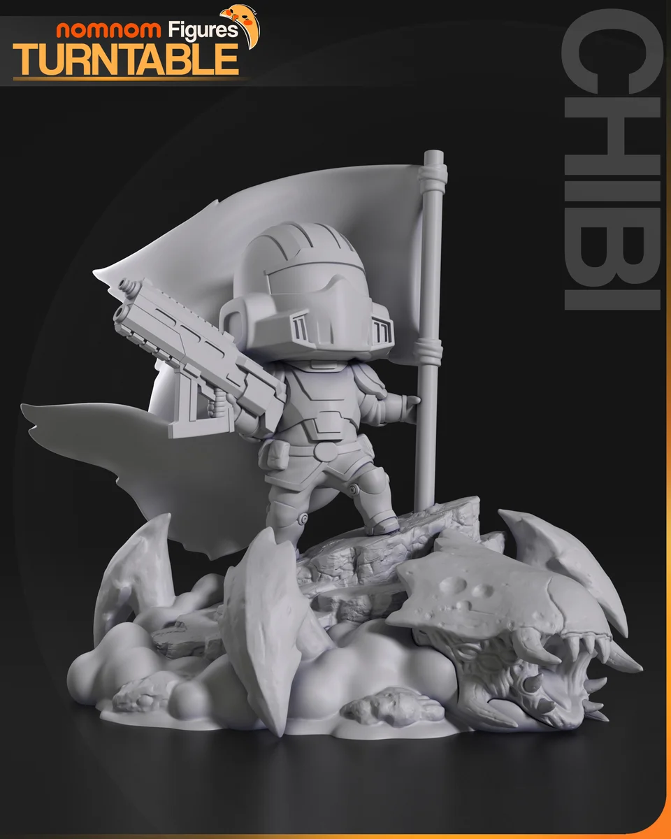 Chibi Helldiver | Fan Art | 3D Printed Resin Model Garage Kit | *Un-Painted* | Nomnom 4