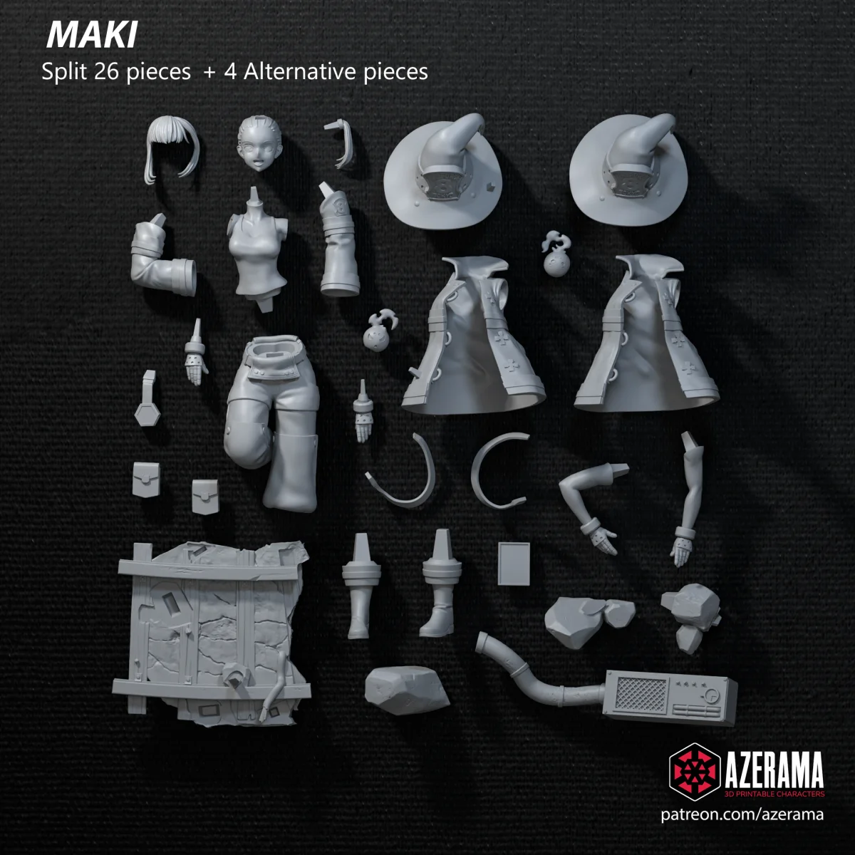 Maki | Fan Art | 3D Printed Resin Model Garage Kit | *Un-Painted* | Azerama 6