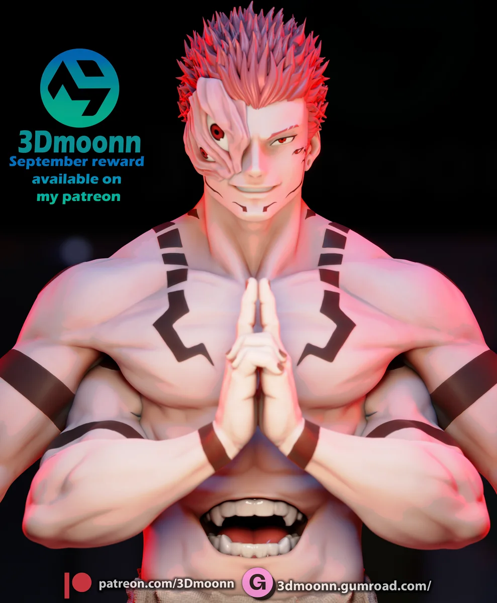 Sukuna | Fan Art | 3D Printed Resin Model Garage Kit | *Un-Painted* | 3DMoonn