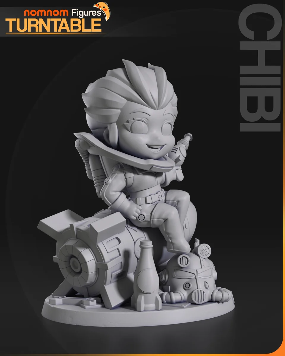 Chibi Nuka Girl | Fan Art | 3D Printed Resin Model Garage Kit | *Un-Painted* | Nomnom 4