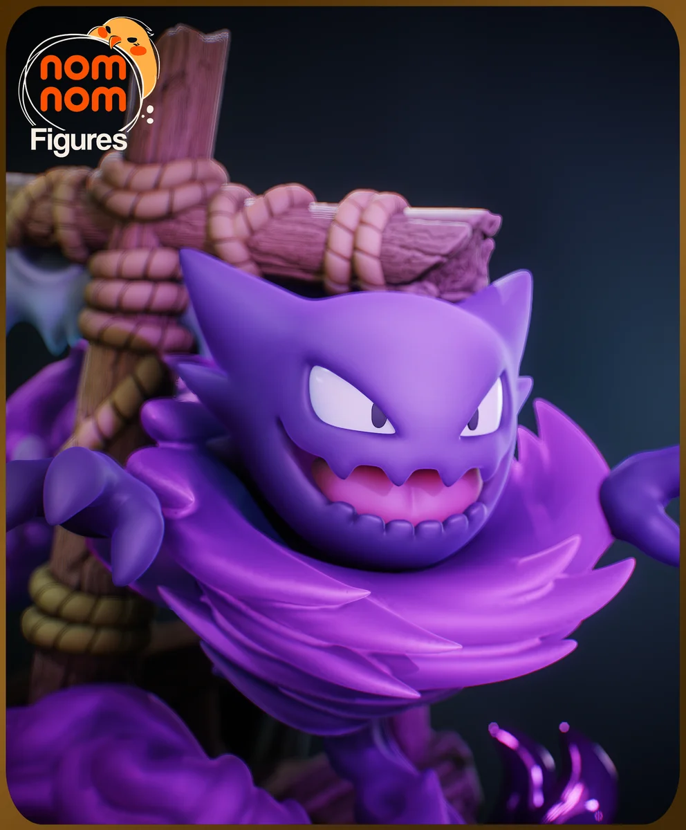 Chibi Ghost Pokemon Diorama | Fan Art | 3D Printed Resin Model Garage Kit | *Un-Painted* | Nomnom 7