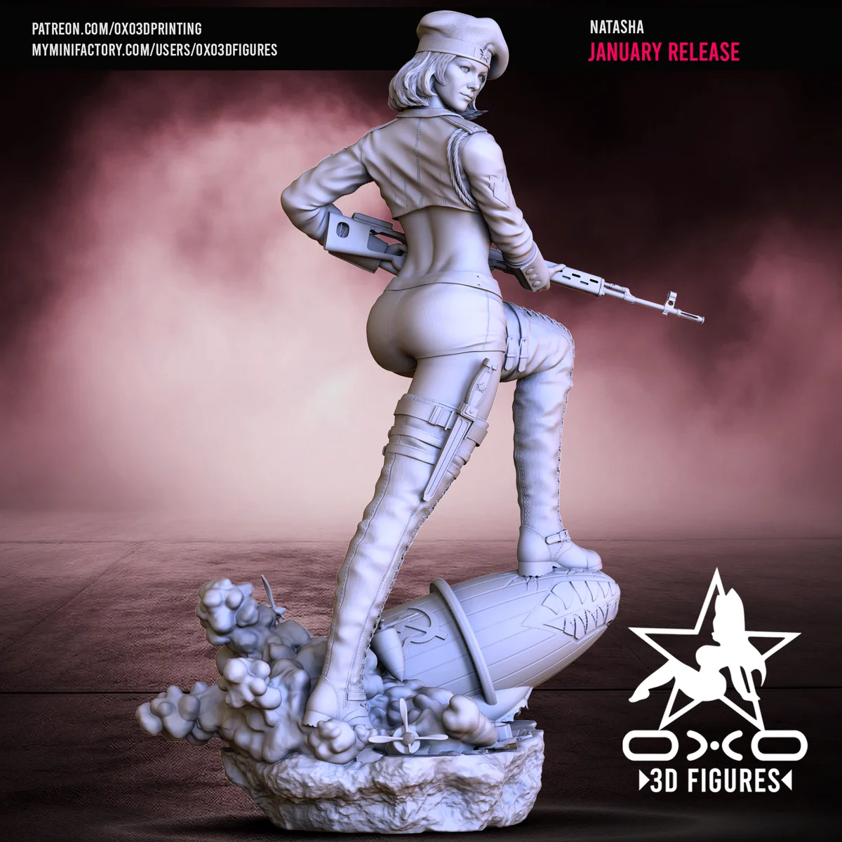 Natasha | Fan Art | 3D Printed Resin Model Garage Kit | *Un-Painted* | OXO3D 4