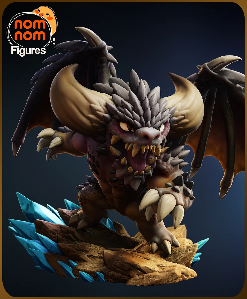 Chibi Nergigante | Fan Art | 3D Printed Resin Model Garage Kit | *Un-Painted* | Nomnom