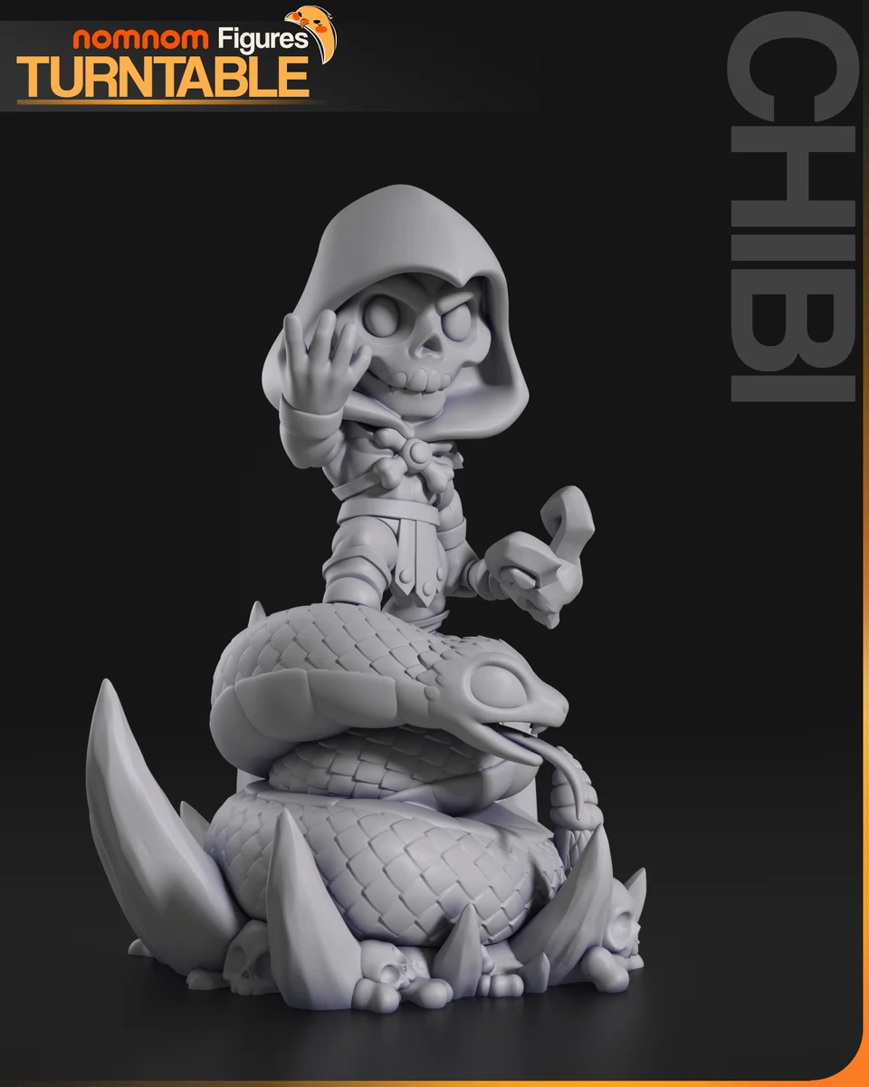 Chibi Skeletor | Fan Art | 3D Printed Resin Model Garage Kit | *Un-Painted* | Nomnom 10