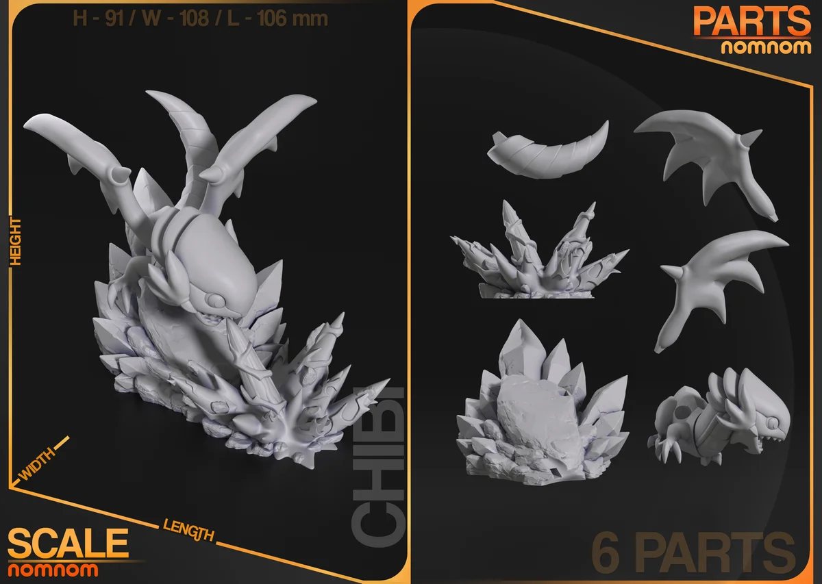 Chibi Blue Eyes White Dragon | Fan Art | 3D Printed Resin Model Garage Kit | *Un-Painted* | Nomnom 6