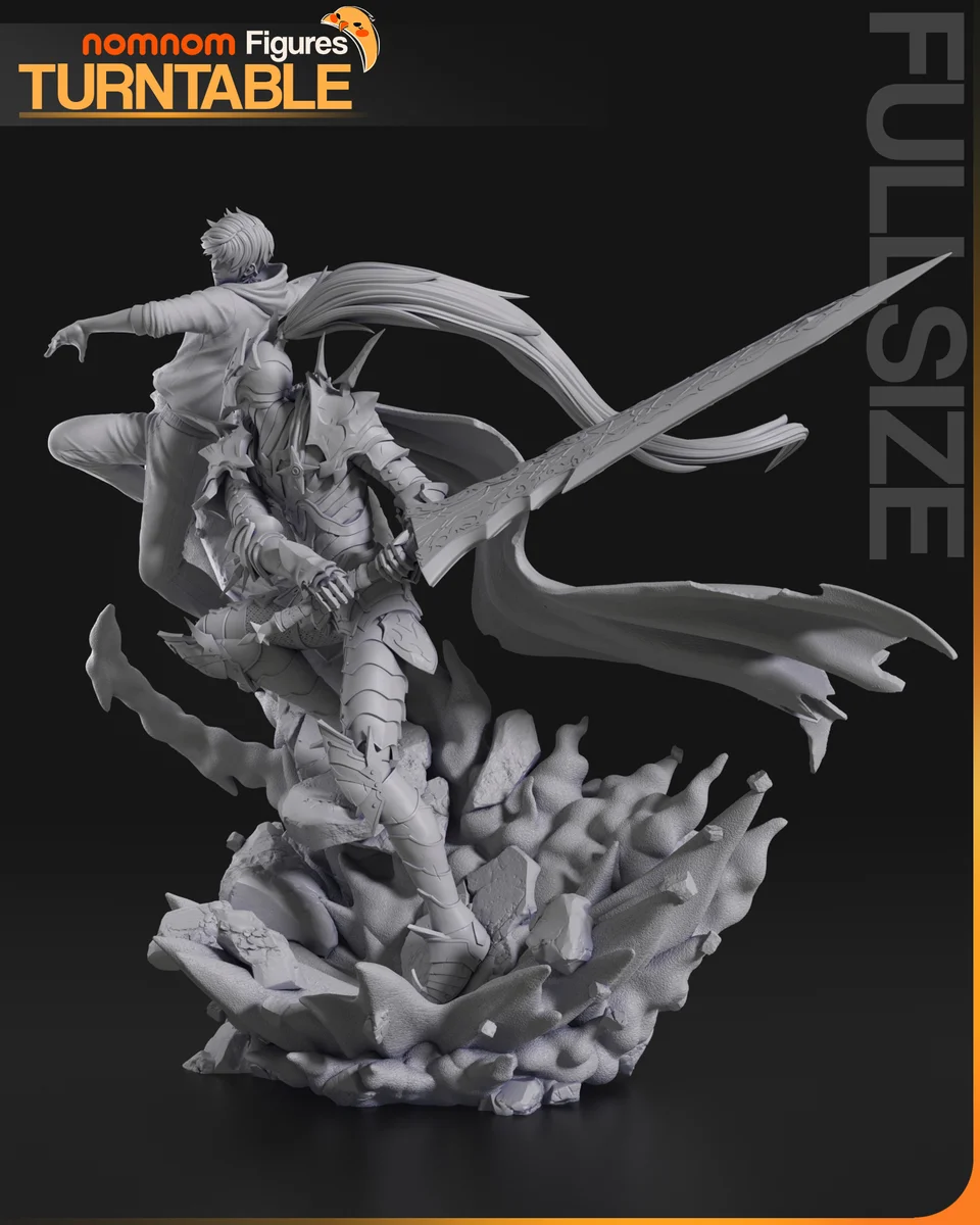 Sung Jin Woo vs. Igris | Fan Art | 3D Printed Resin Model Garage Kit | *Un-Painted* | Nomnom 6