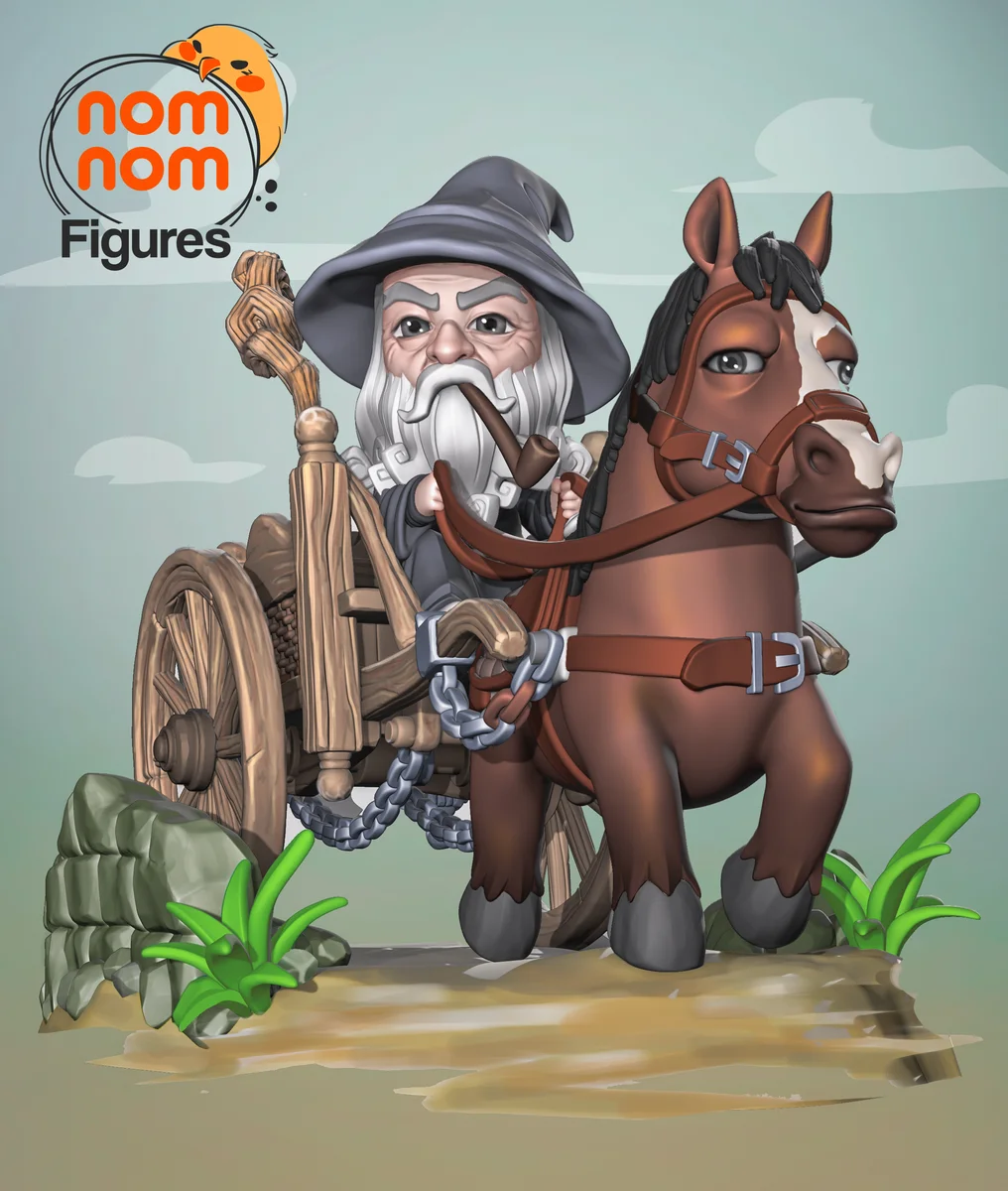 Chibi Gandalf | Fan Art | 3D Printed Resin Model Garage Kit | *Un-Painted* | Nomnom