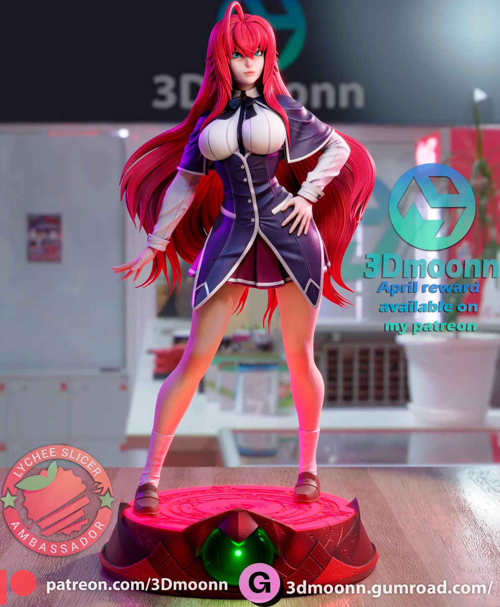 Rias Gremory | Fan Art | 3D Printed Resin Model Garage Kit | *Un-Painted* | 3DMoonn 4