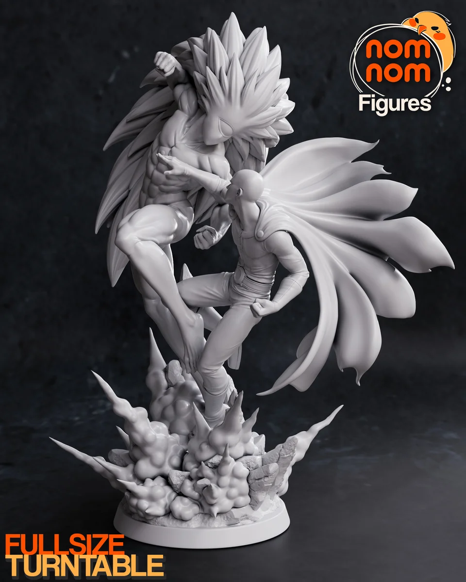Saitama vs Boros | Fan Art | 3D Printed Resin Model Garage Kit | *Un-Painted* | Nomnom 7