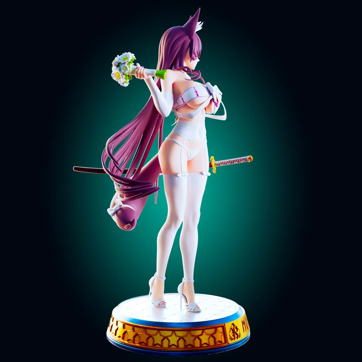 Cat Bride | Fan Art | 3D Printed Resin Model Garage Kit | *Un-Painted* | Officer Rhu 8