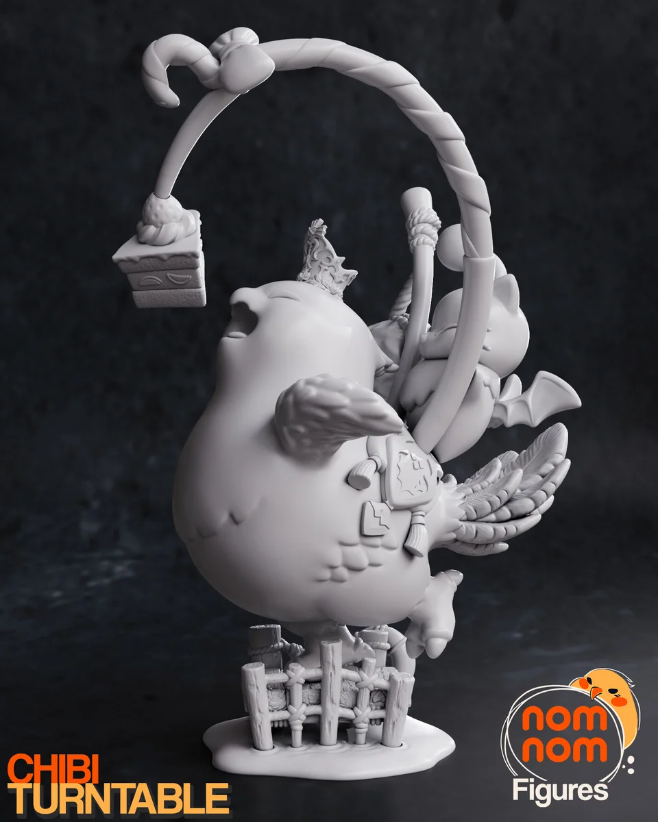 Chibi Chocobo | Fan Art | 3D Printed Resin Model Garage Kit | *Un-Painted* | Nomnom 6