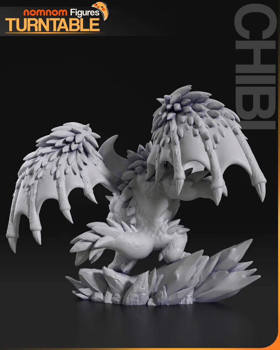 Chibi Nergigante | Fan Art | 3D Printed Resin Model Garage Kit | *Un-Painted* | Nomnom 9