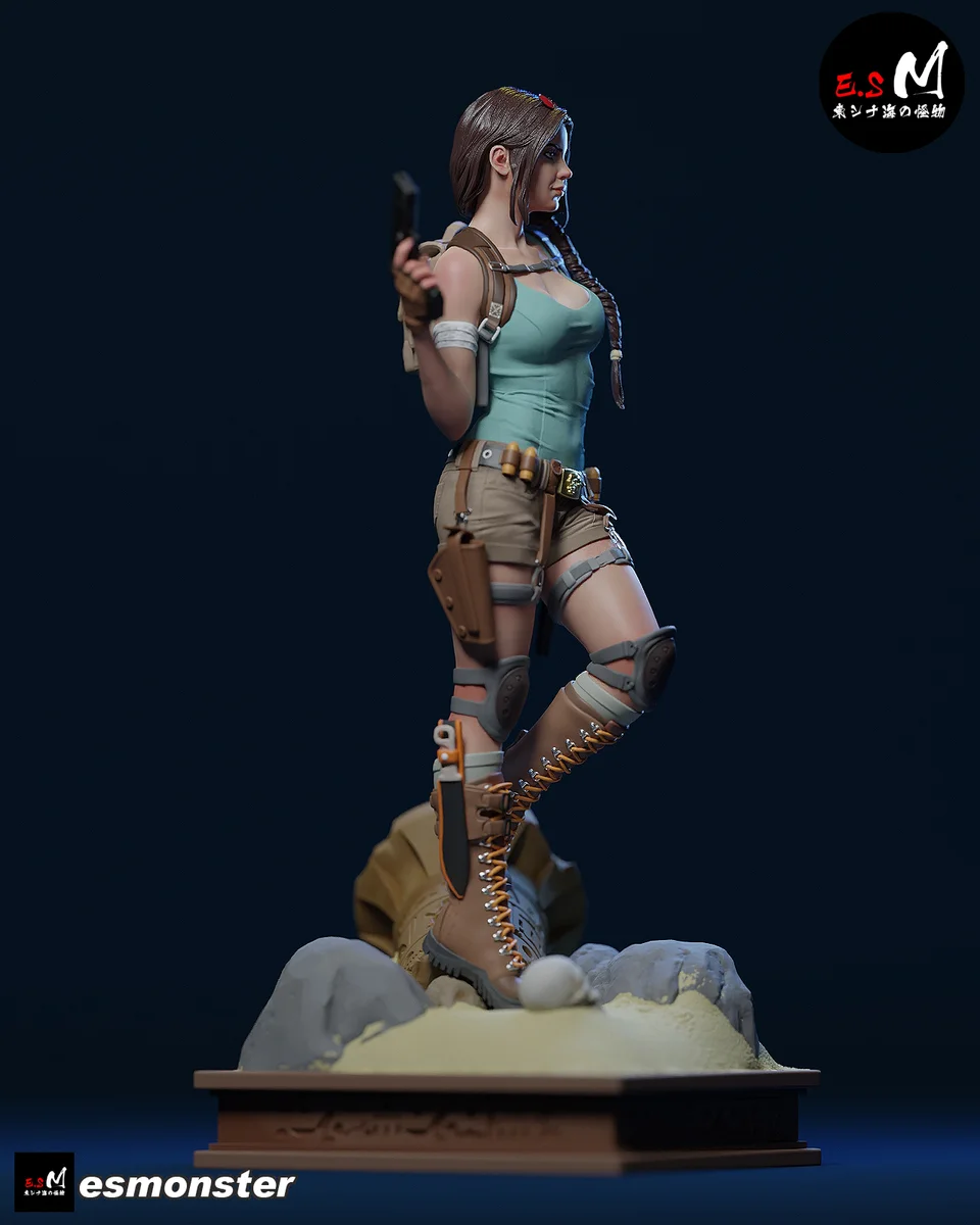Lara Treasure Hunter | Fan Art | 3D Printed Resin Model Garage Kit | *Un-Painted* | ES Monster 3