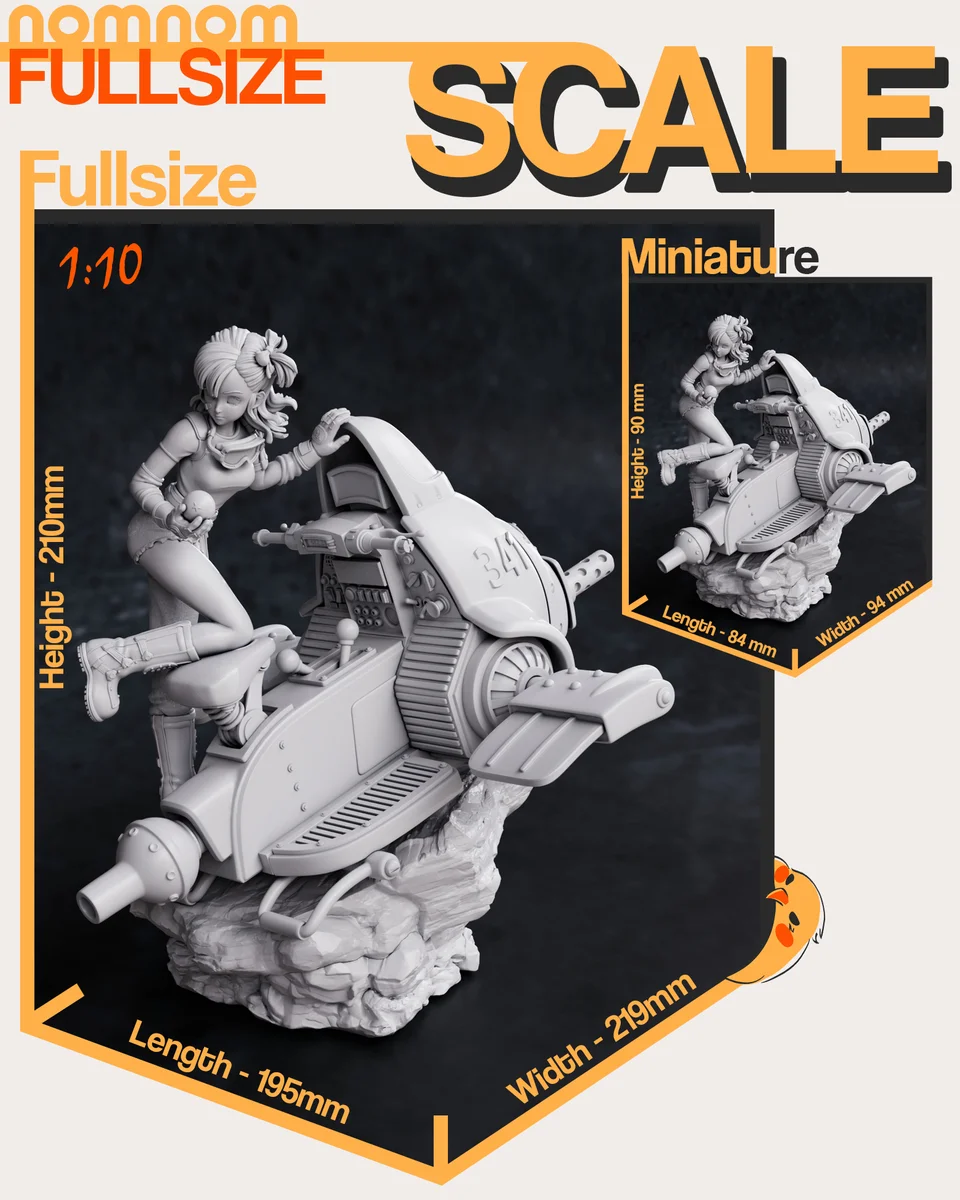 Bulma | Fan Art | 3D Printed Resin Model Garage Kit | *Un-Painted* | Nomnom 9