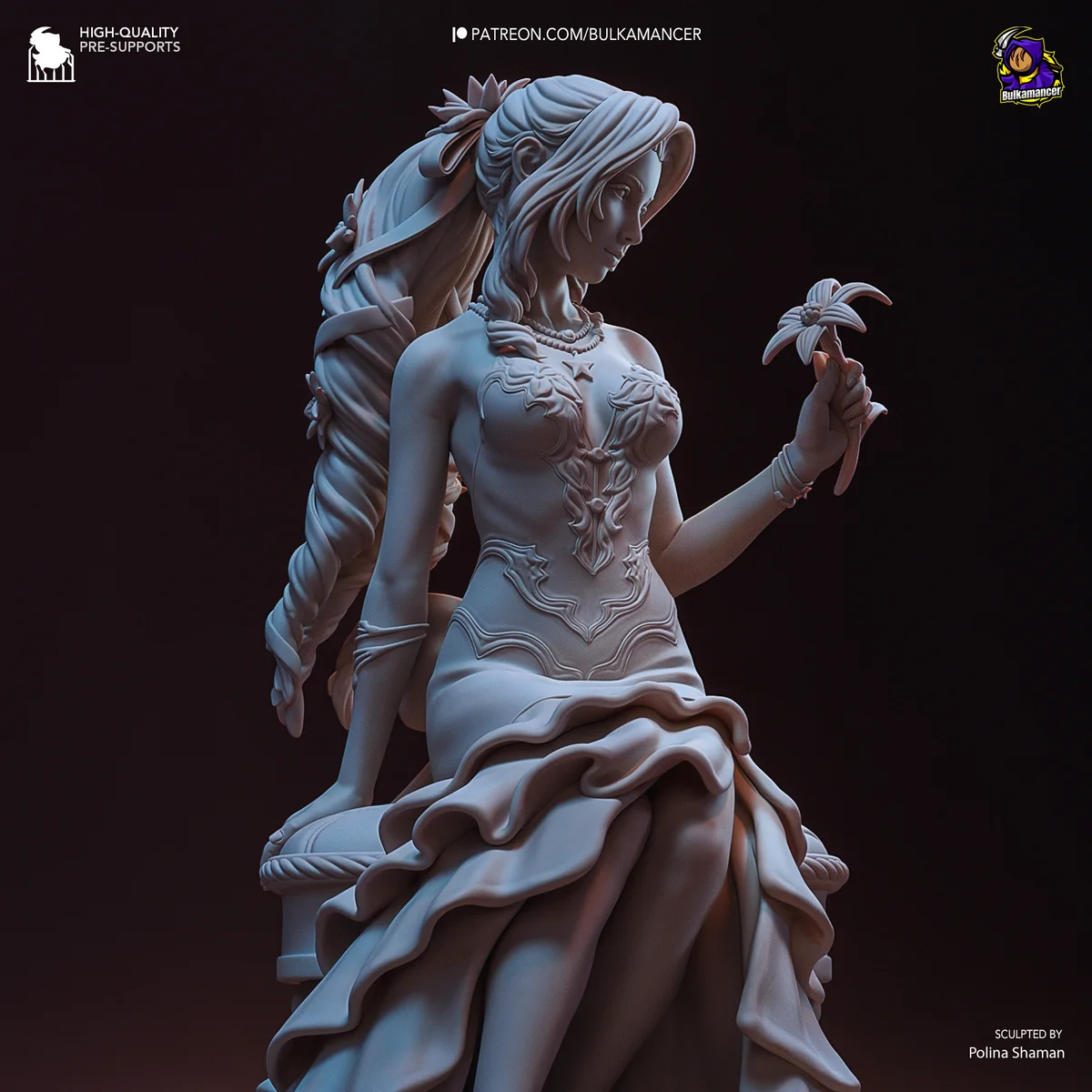 Aerith | Fan Art | 3D Printed Resin Model Garage Kit | *Un-Painted* | Bulkamancer 7