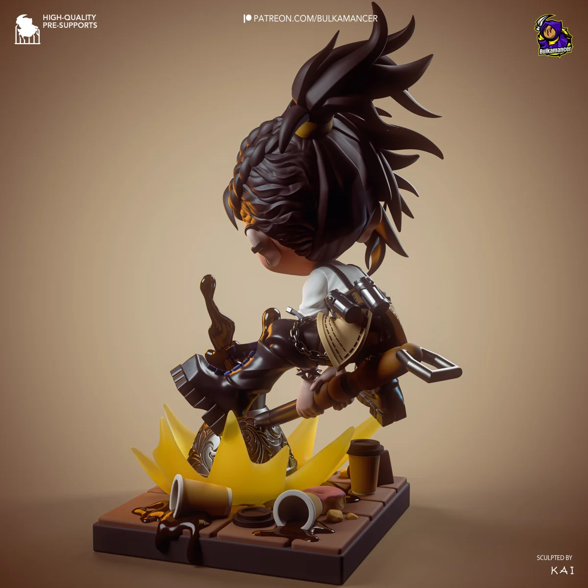 Chibi Mokka | Fan Art | 3D Printed Resin Model Garage Kit | *Un-Painted* | Bulkamancer 4