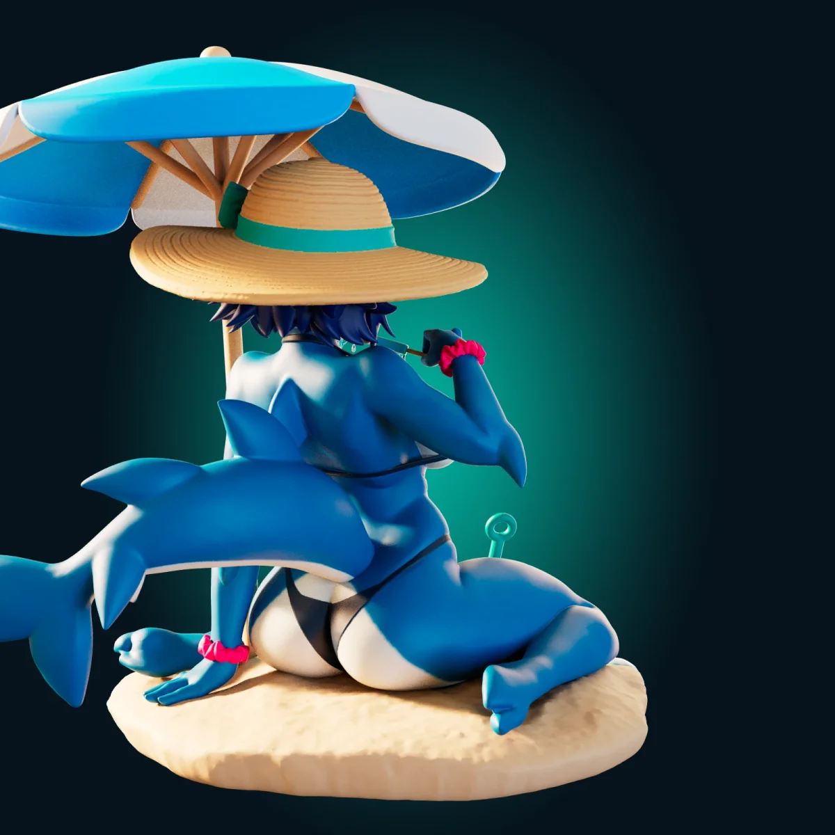 Shark Girl | Fan Art | 3D Printed Resin Model Garage Kit | *Un-Painted* | Officer Rhu 4