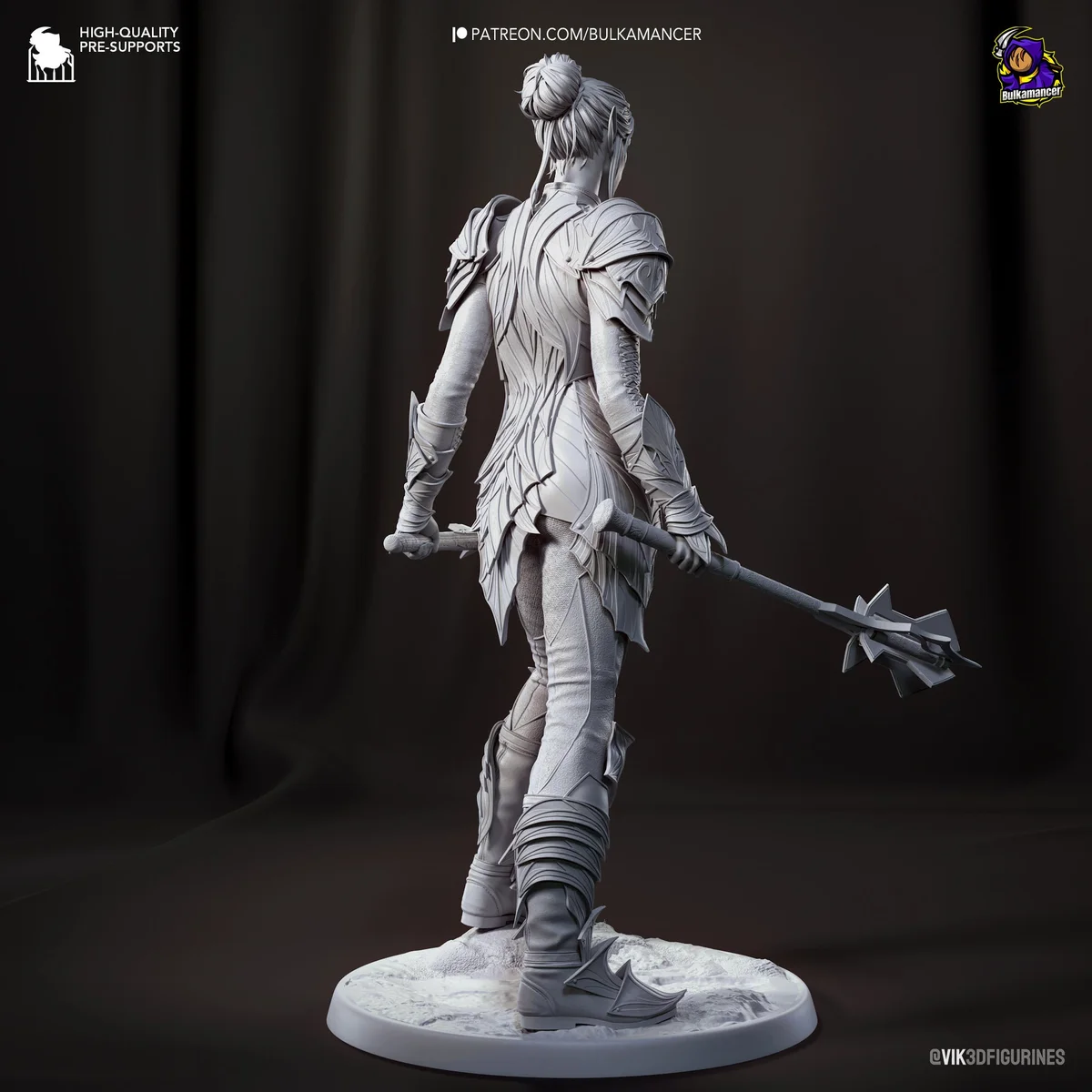 Drow Paladin | Fan Art | 3D Printed Resin Model Garage Kit | *Un-Painted* | Bulkamancer 8