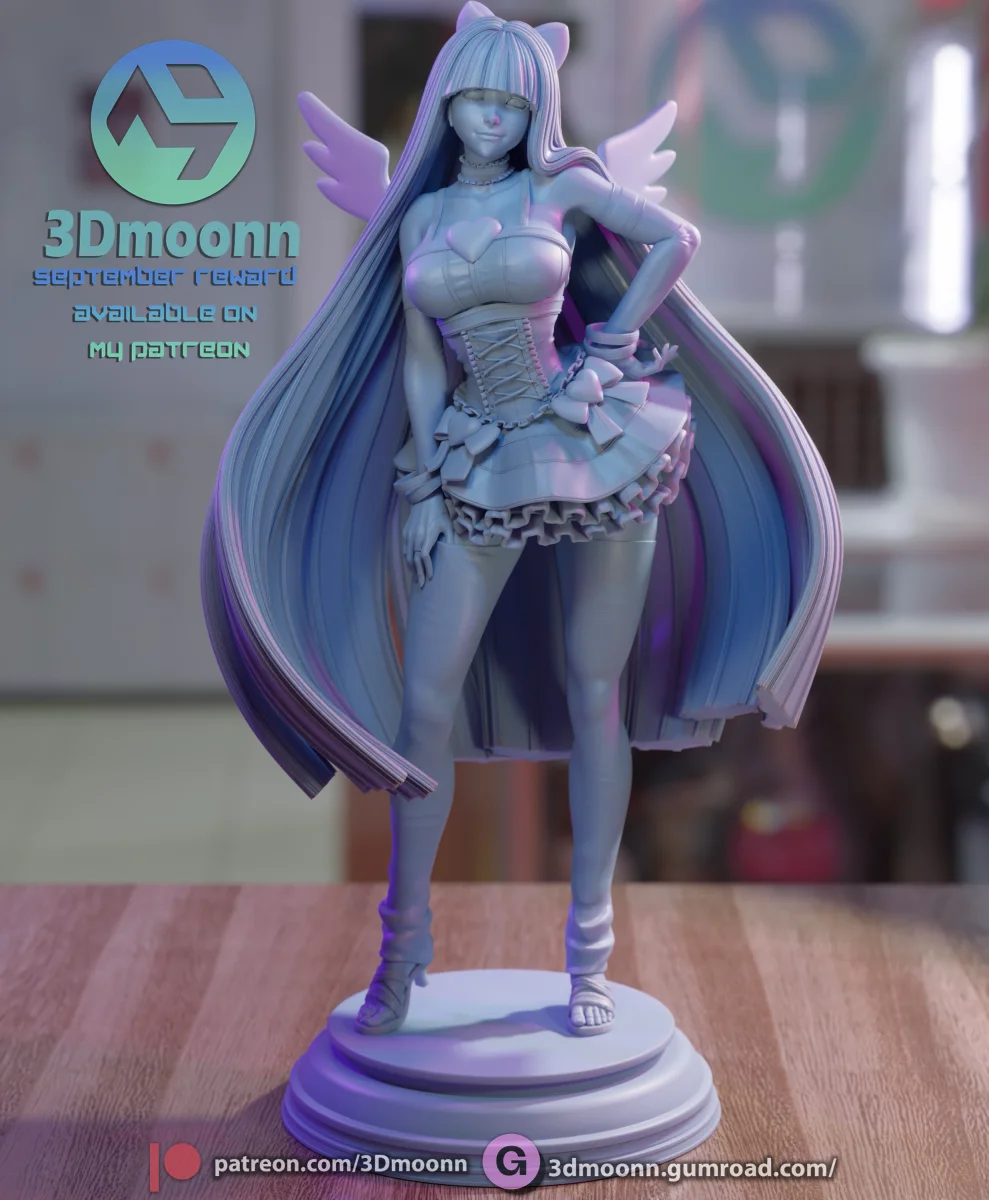 Stocking (Panty & Stocking) | Fan Art | 3D Printed Resin Model Garage Kit | *Un-Painted* | 3DMoonn 7