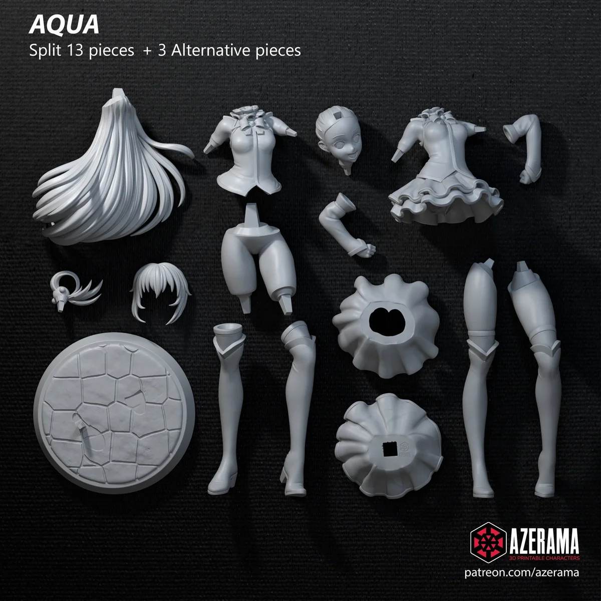 Aqua - KonoSuba | Fan Art | 3D Printed Resin Model Garage Kit | *Un-Painted* | Azerama 7